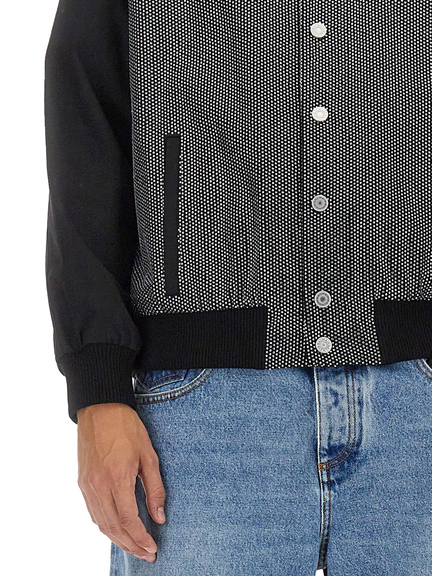 Balmain Bomber Jacket With Logo In Multicolor