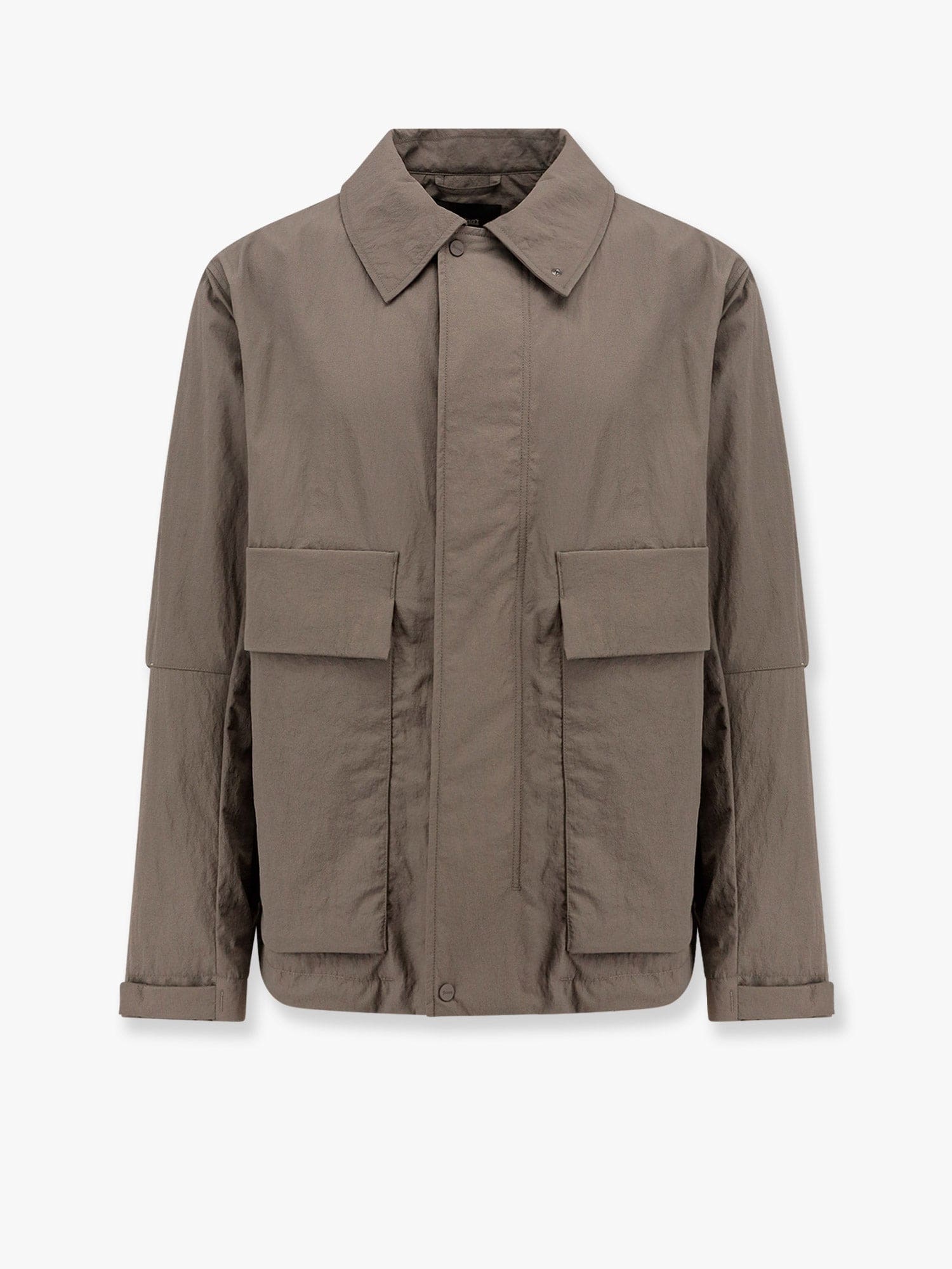 Shop Herno Laminar Laminar Nylon Jacket With Maxi Pockets In Grey