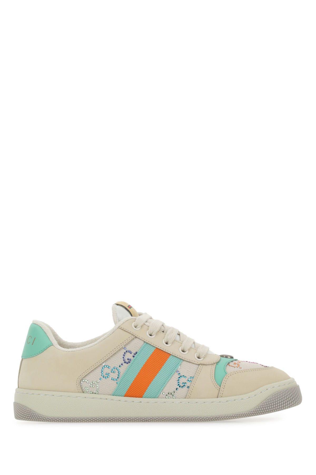 Gucci Multicolor Suede And Fabric Screener Sneakers