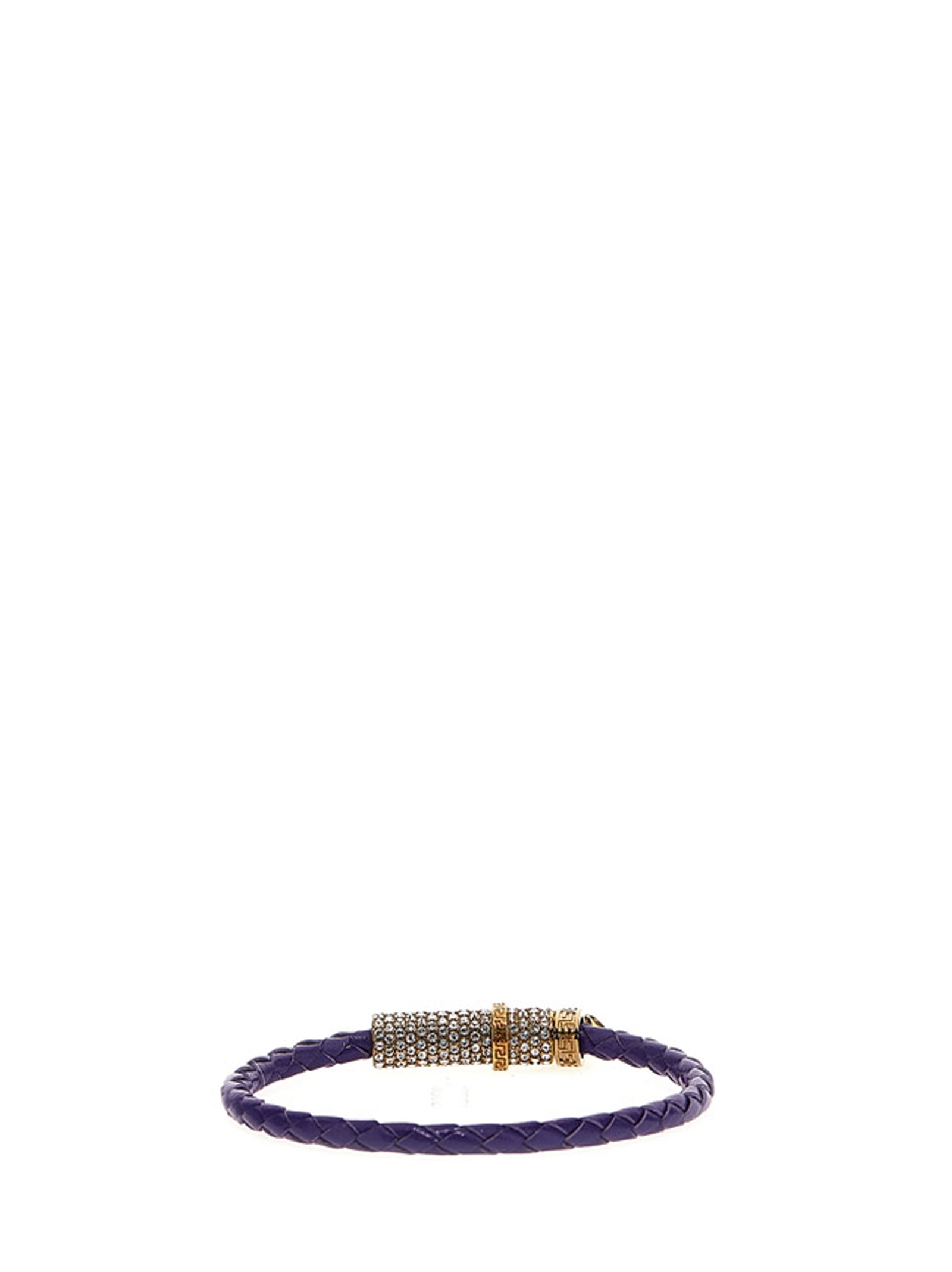Shop Versace Medusa Bracelet In Purple
