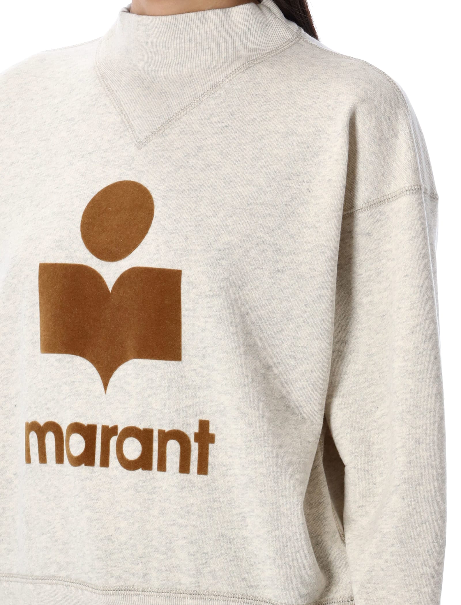 Shop Isabel Marant Étoile Moby Crewneck In Ecru Camel