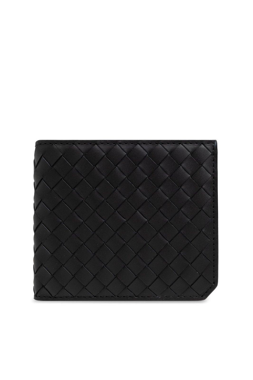 Shop Bottega Veneta Intrecciato Bi-fold Wallet In Black