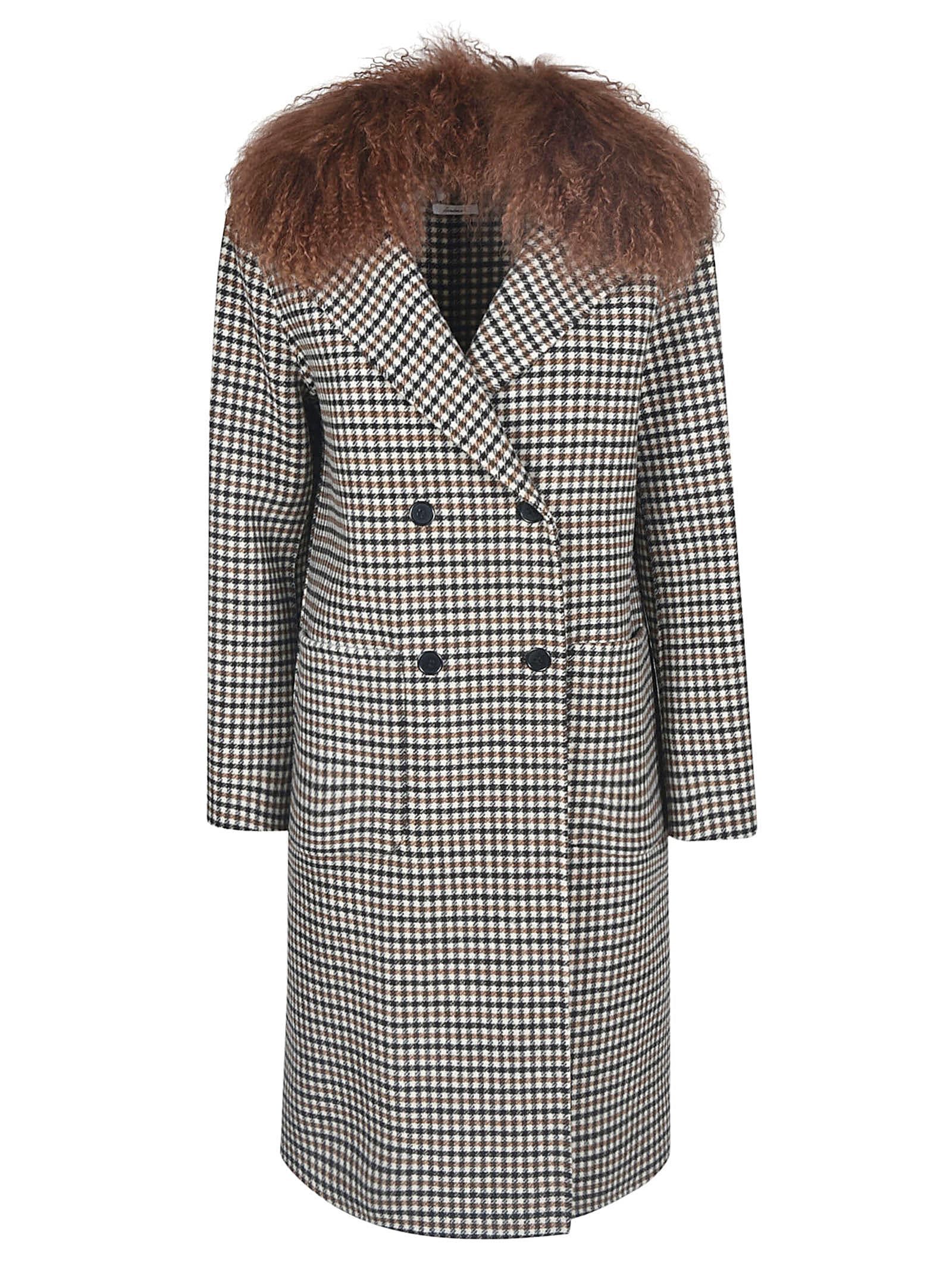Parosh Double-breasted Checked Coat