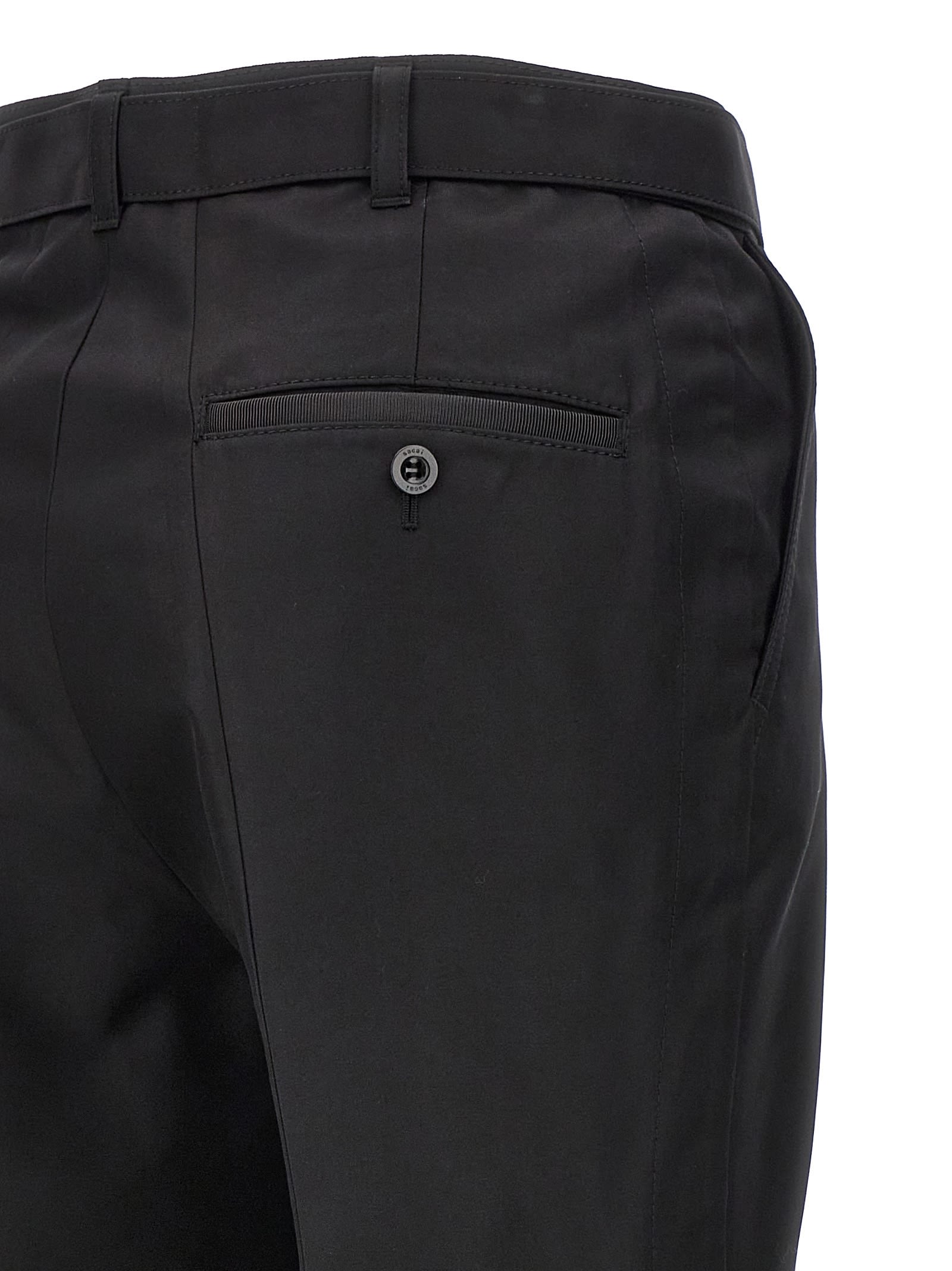 Shop Sacai Gabardine Flared Trousers In Black