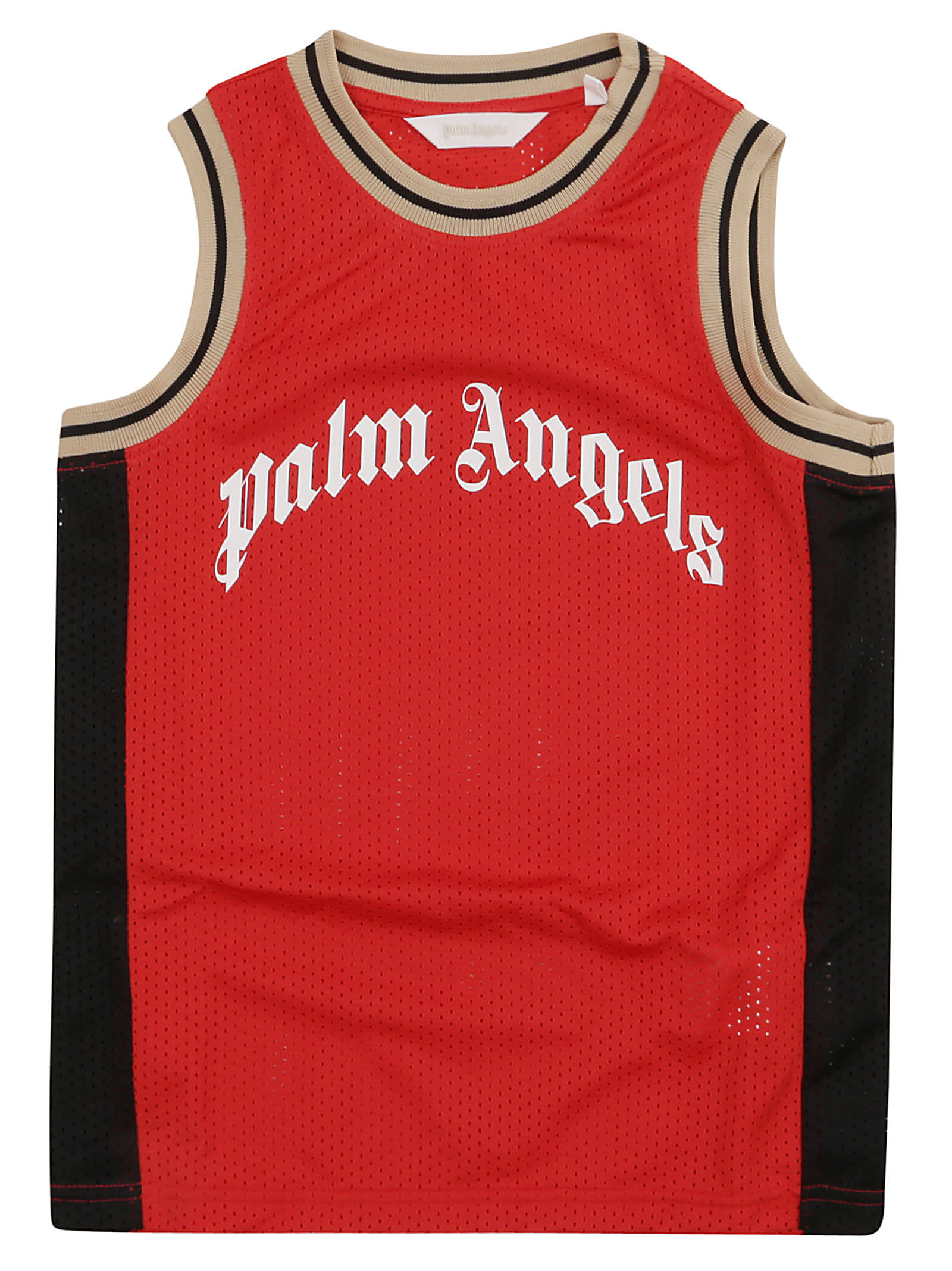 Palm Angels Curved Logo Mesh Tank Top