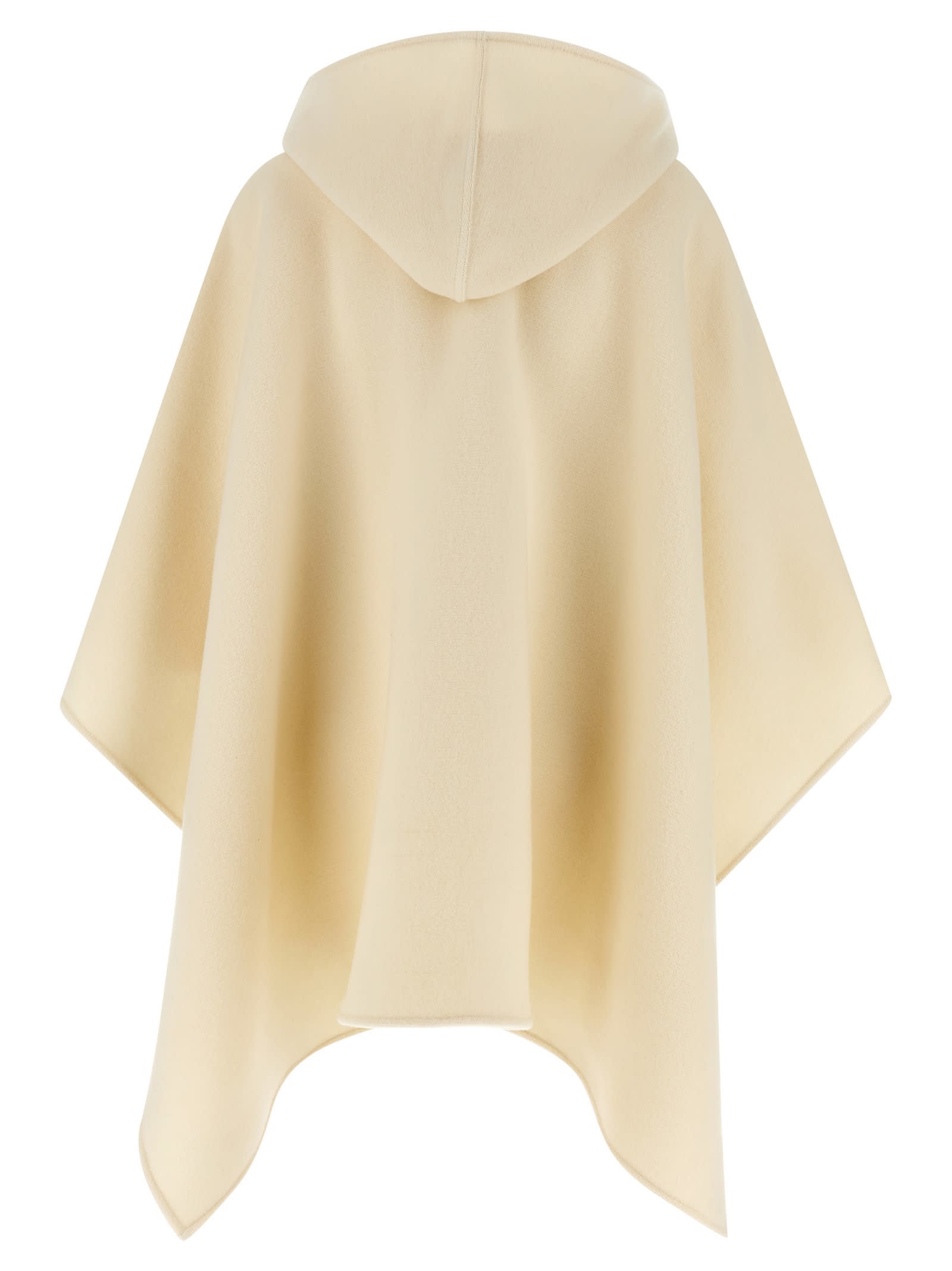 Fabiana Filippi Draped Hooded Cape Textured Pockets In Neutral