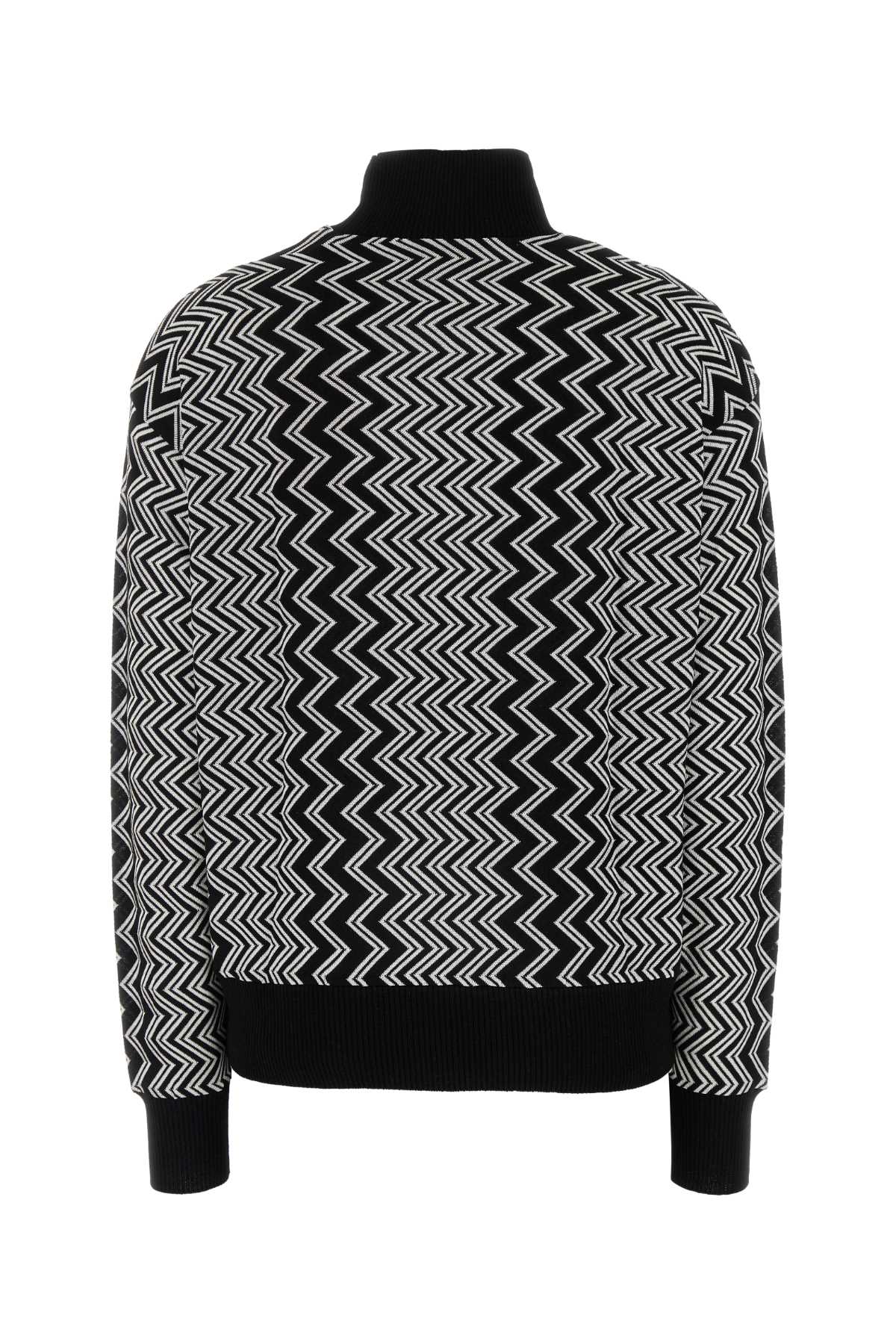 Shop Missoni Embroidered Wool Blend Sweater In Lg Black White