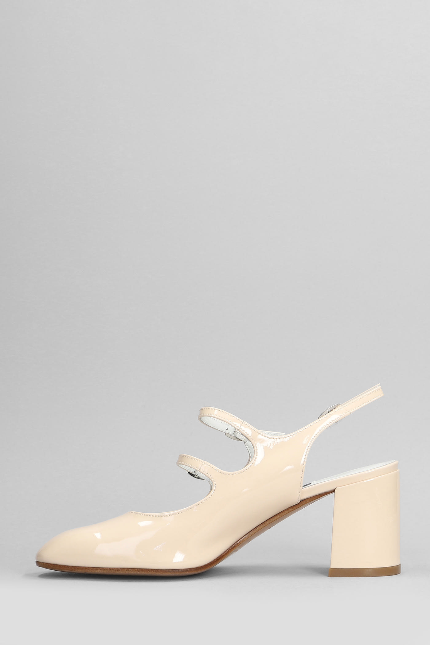 Shop Carel Banana Pumps In Beige Patent Leather