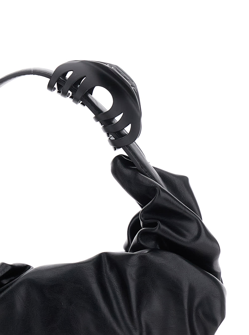 Diesel Grab D Black Handbag With Adjustable Shoulder Strap And Hair Clip Detail On The Handle In Ecoleather In Black