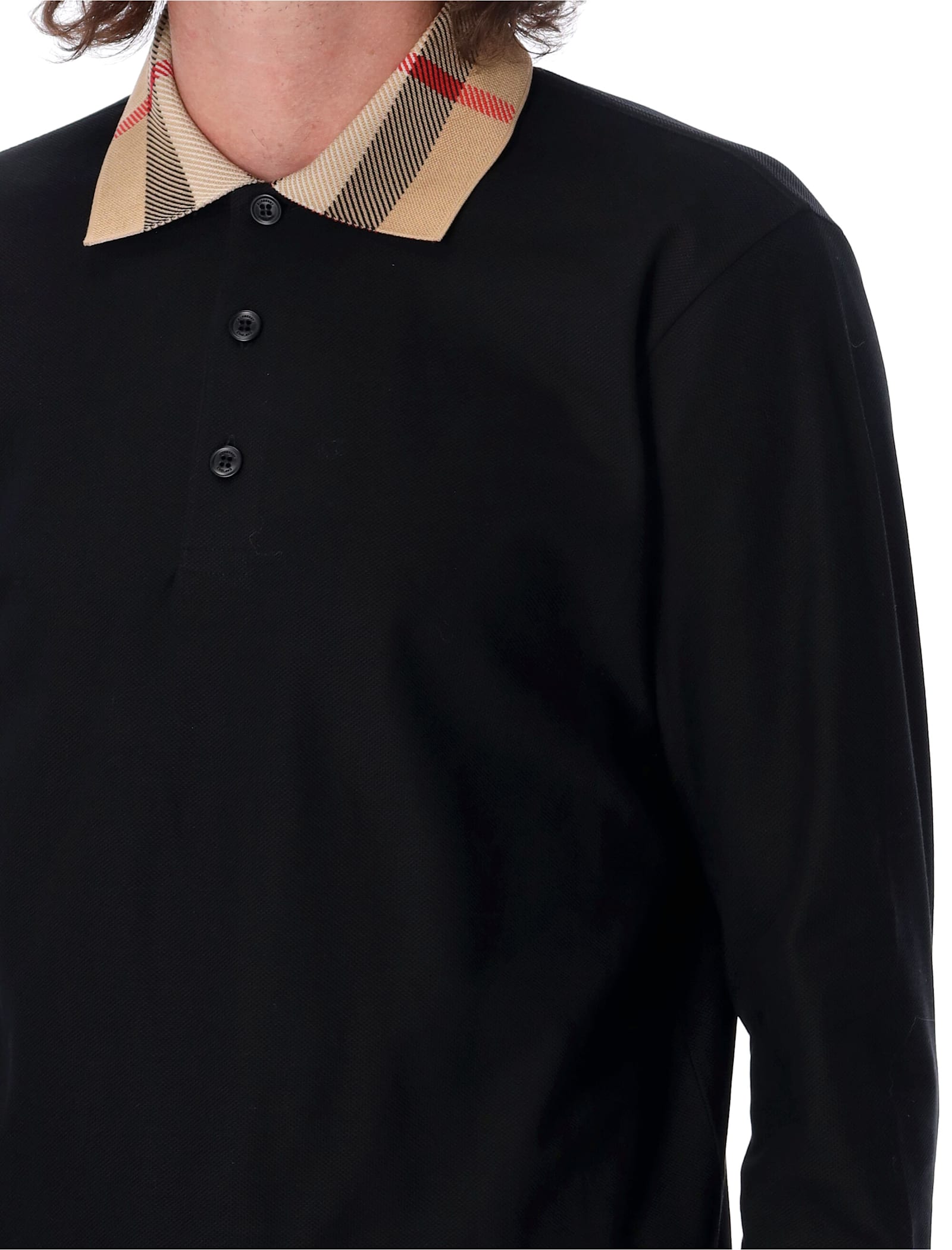 Shop Burberry Polo Shirt In Black