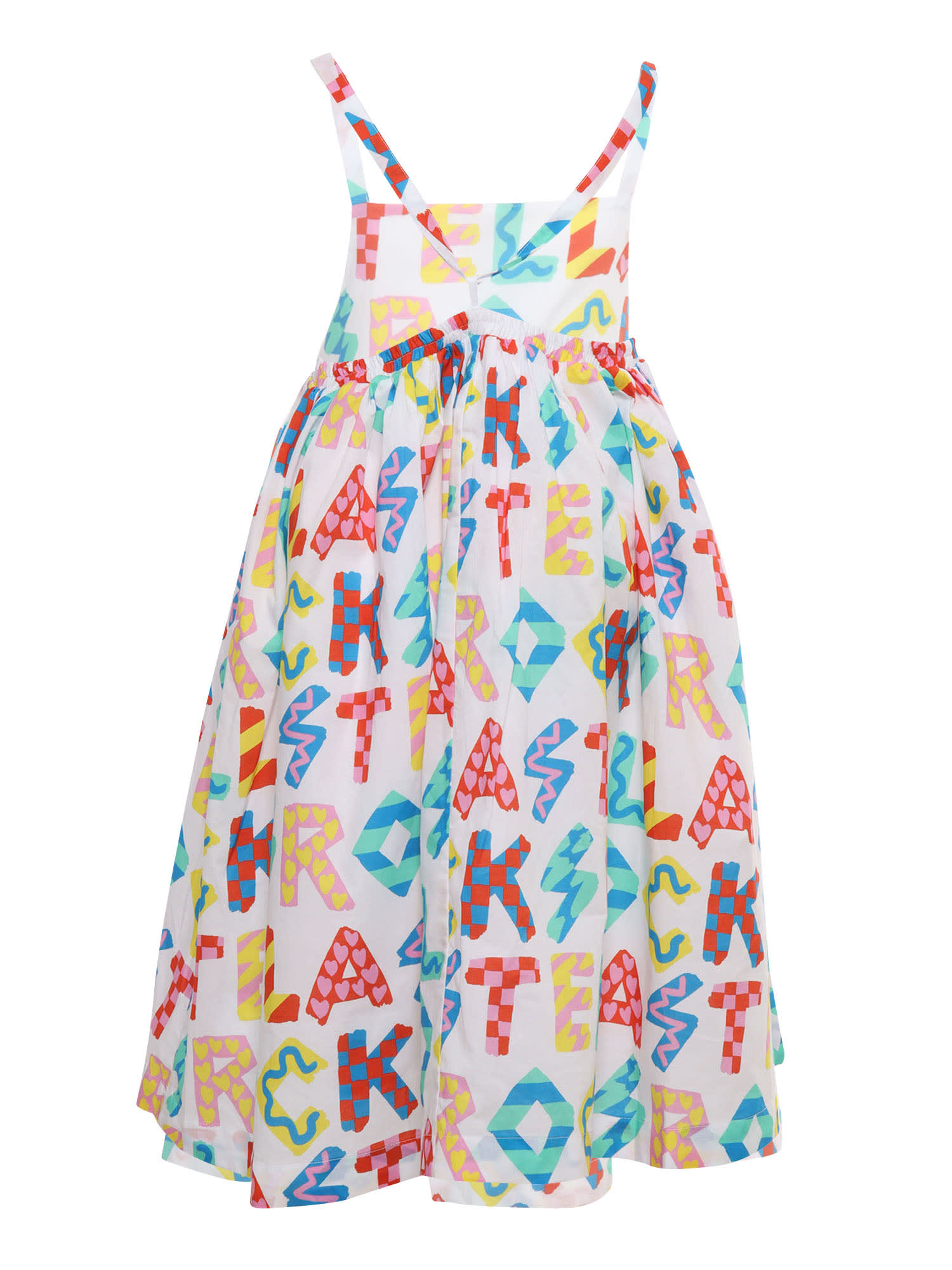 Shop Stella Mccartney Long Dress With Colorful Pattern In White