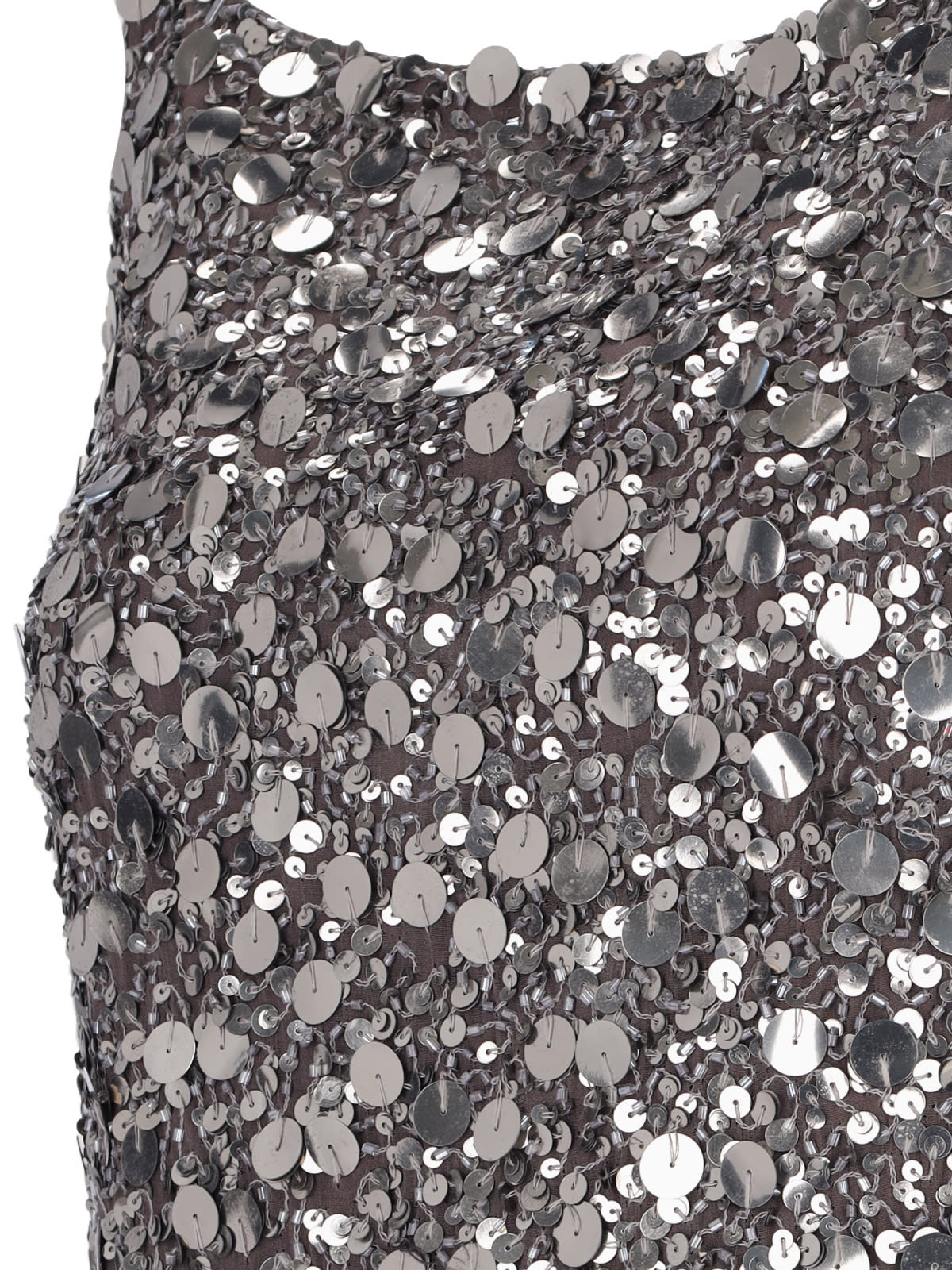 Shop P.a.r.o.s.h Sequin Mini Dress In Silver