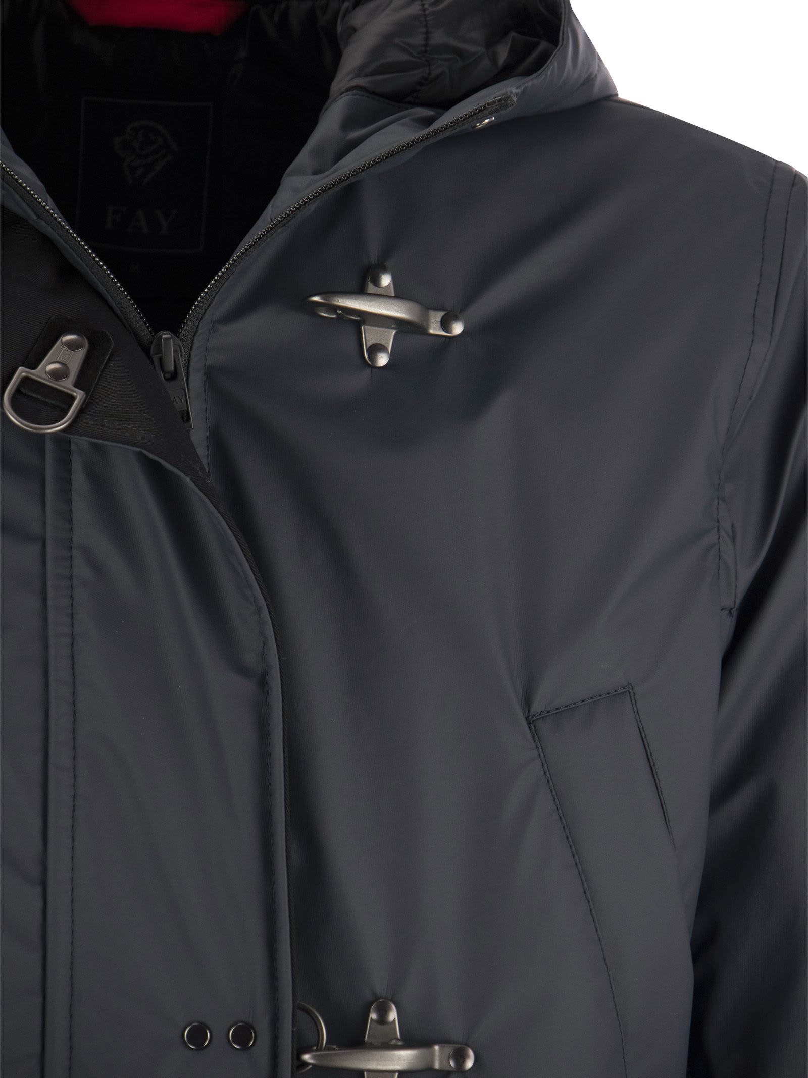 Shop Fay 3-hook Padded Jacket In Navy Blue