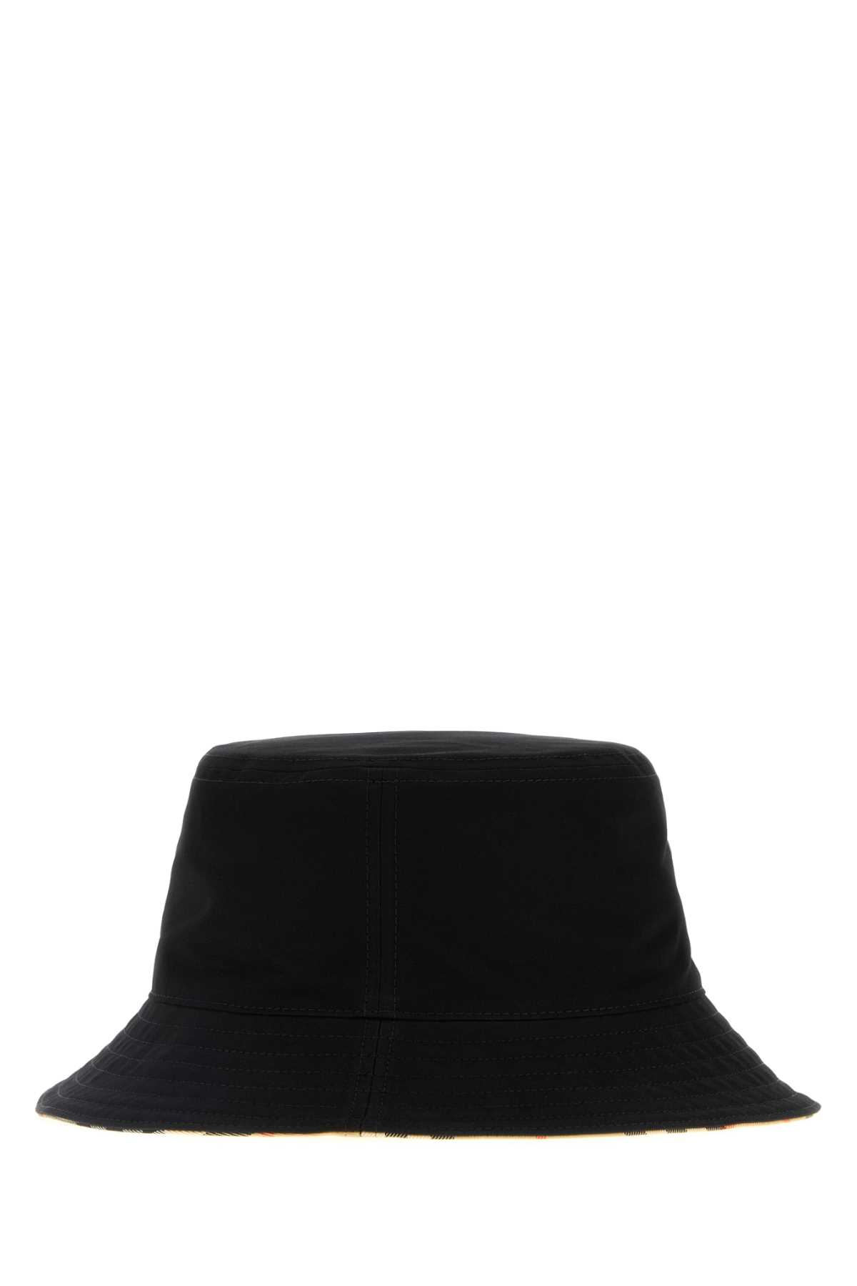 Burberry Reversible Gabardine Bucket Hat In Black