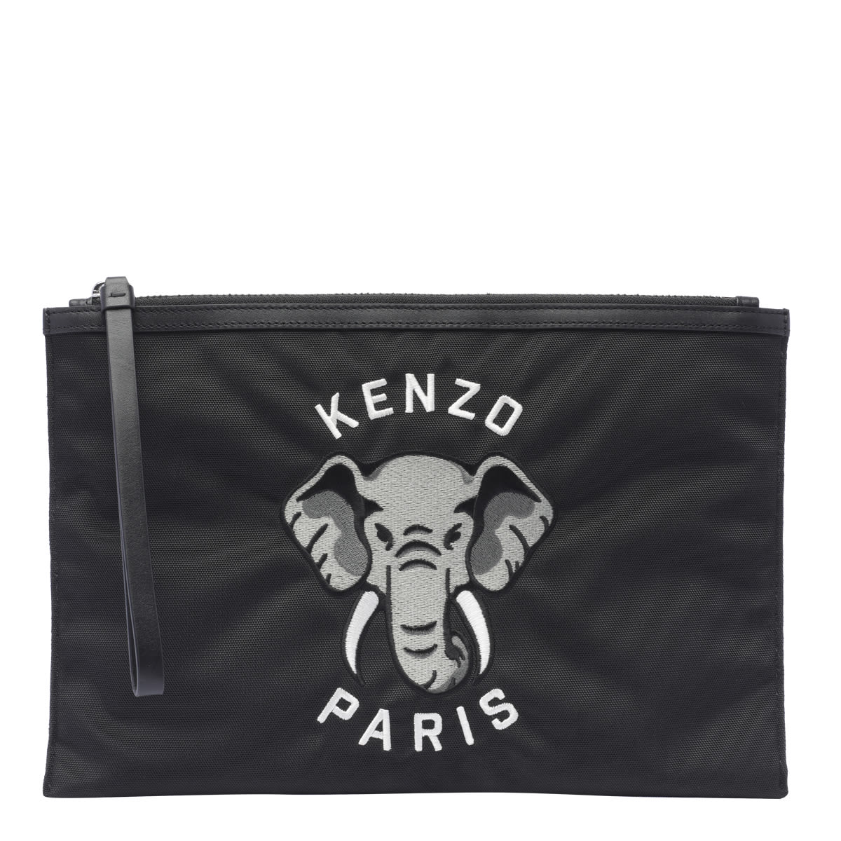 Kenzo Varsity Jungle Zip Pouch In Black