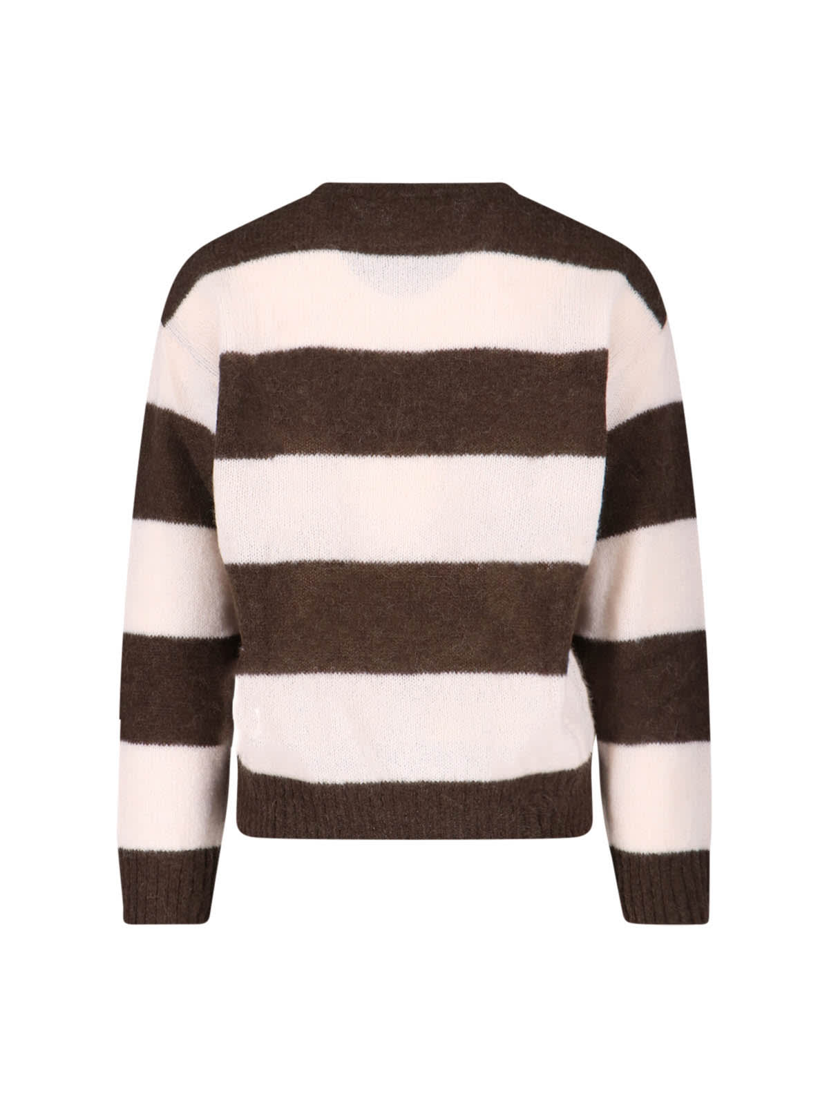 Closed Striped Crew-neck Sweater In Brown