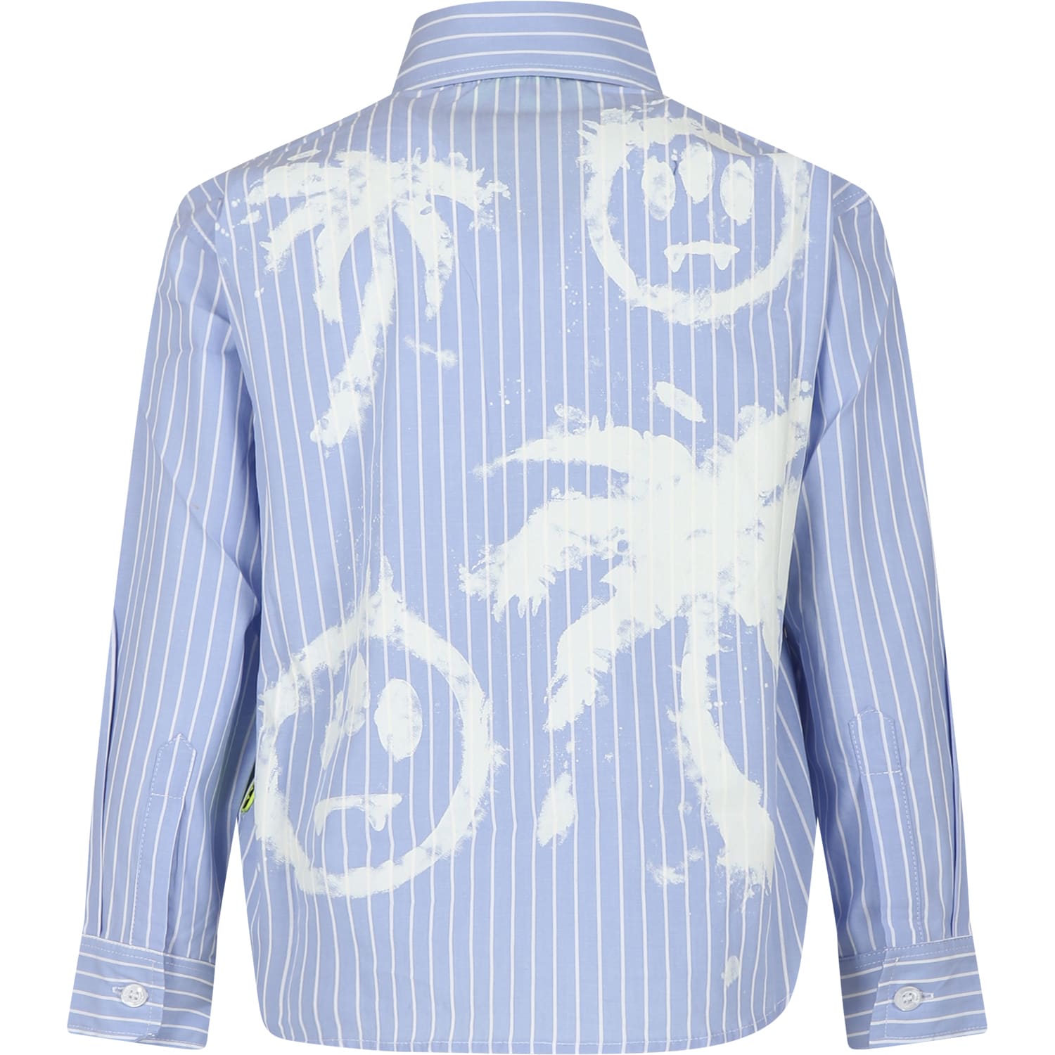 Shop Barrow Sky Blue Shirt For Boy With Smiley Face In Celeste