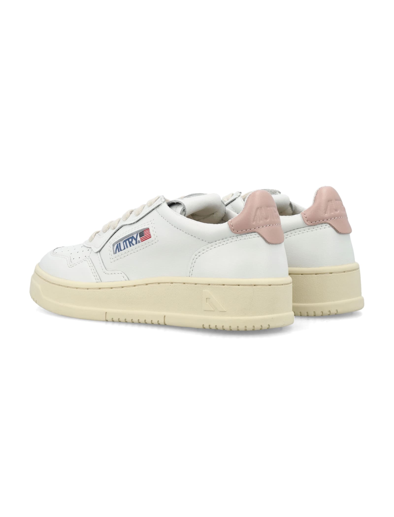 Shop Autry Medalist Low Sneakers In White/rose