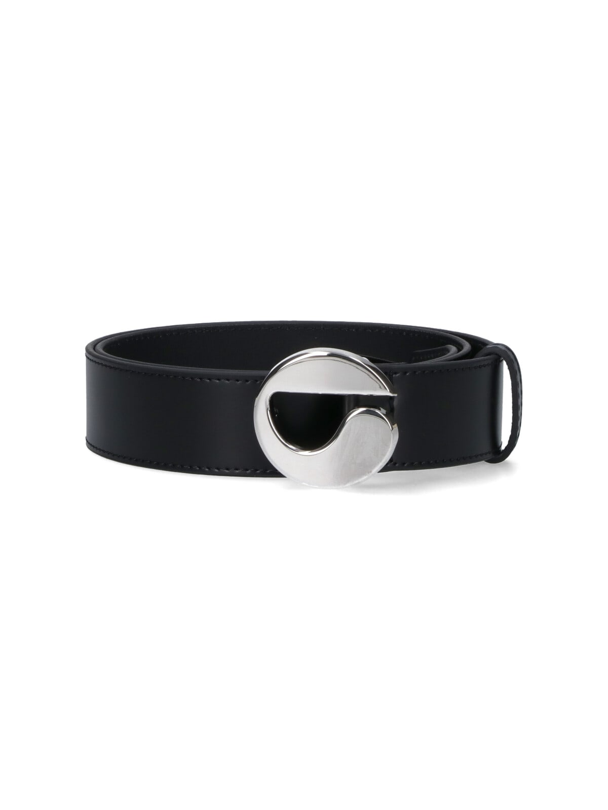 Coperni Logo-buckle Leather Belt In Black