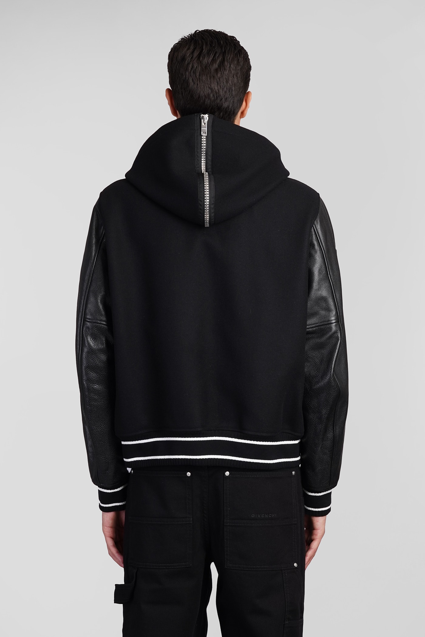 Shop Givenchy Bomber In Black Wool