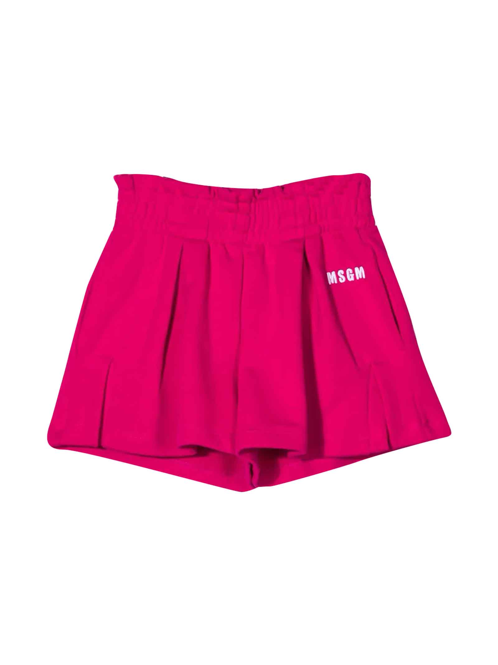 MSGM Girl Fuchsia Shorts