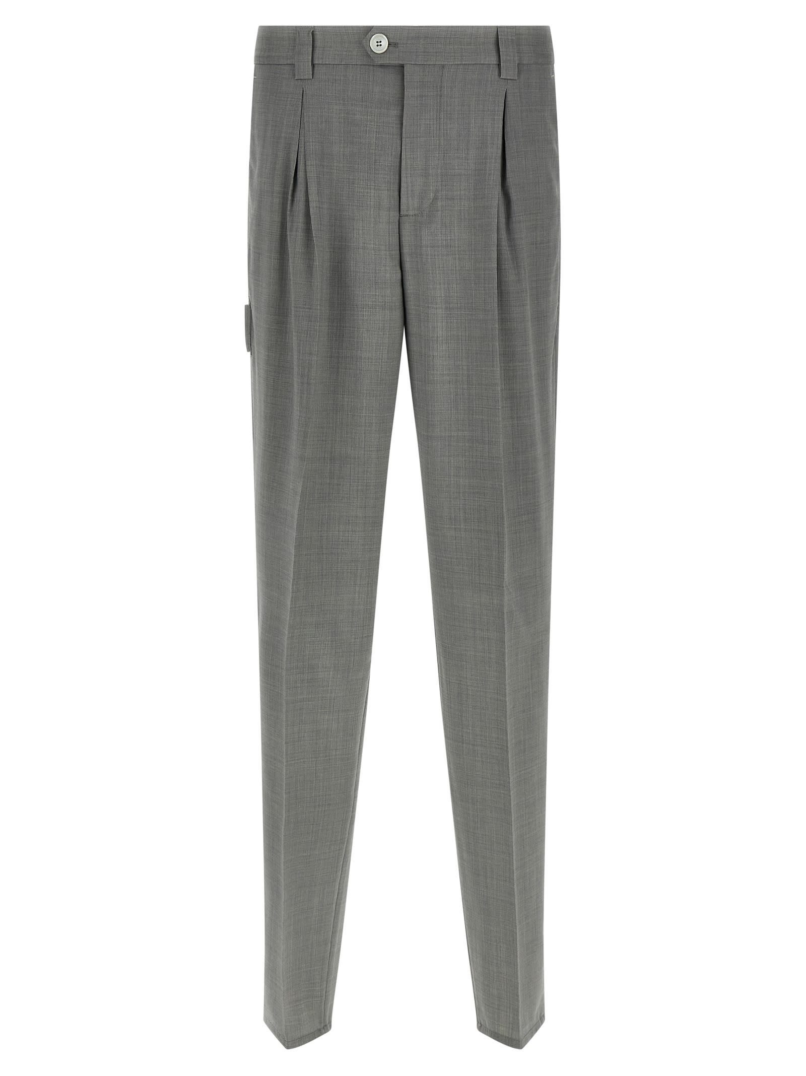 Brunello Cucinelli Trousers With Pleats And Pockets In Gray
