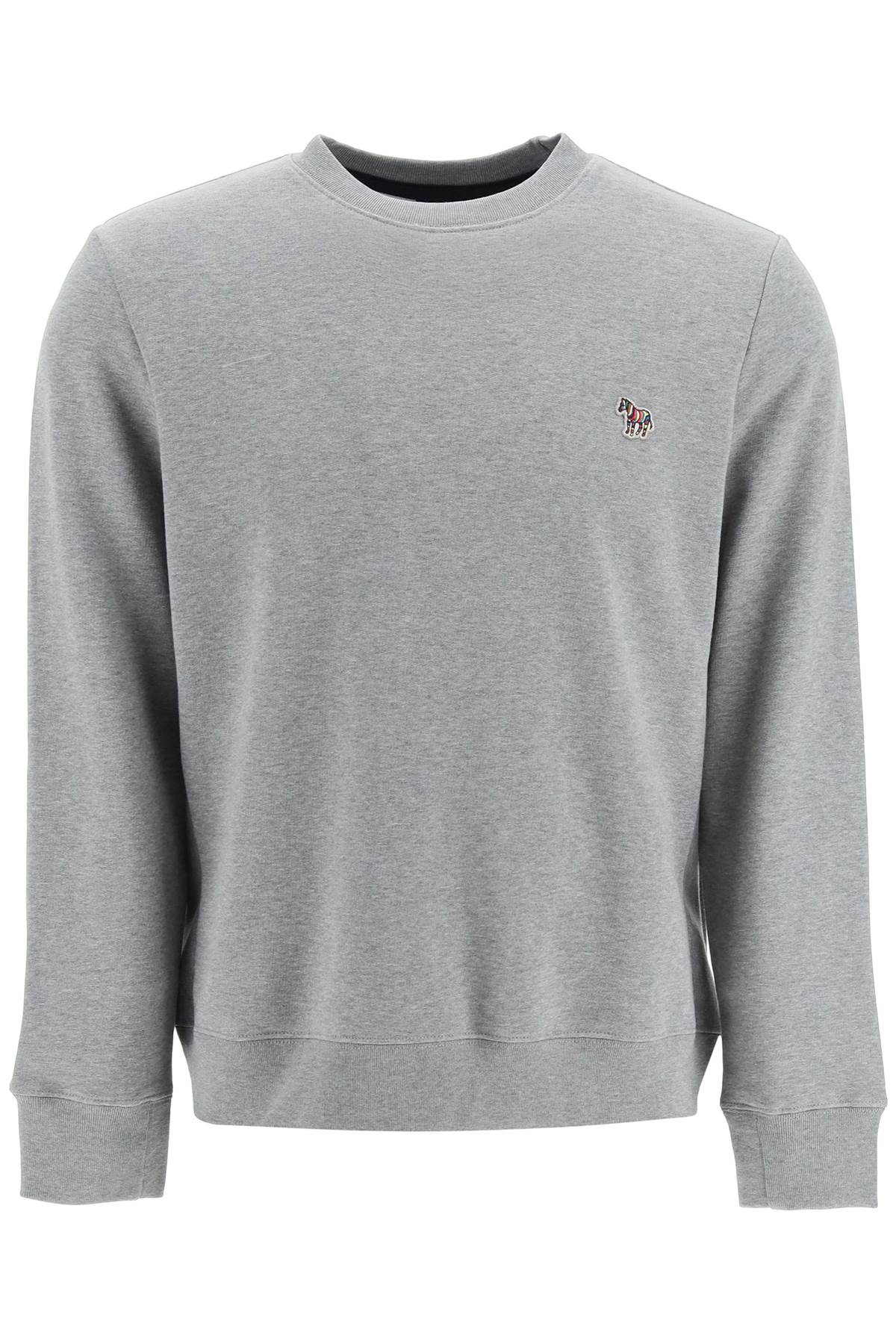 Shop Ps By Paul Smith Zebra Logo Sweatshirt With Zebra Logo In Grey Melange (grey)