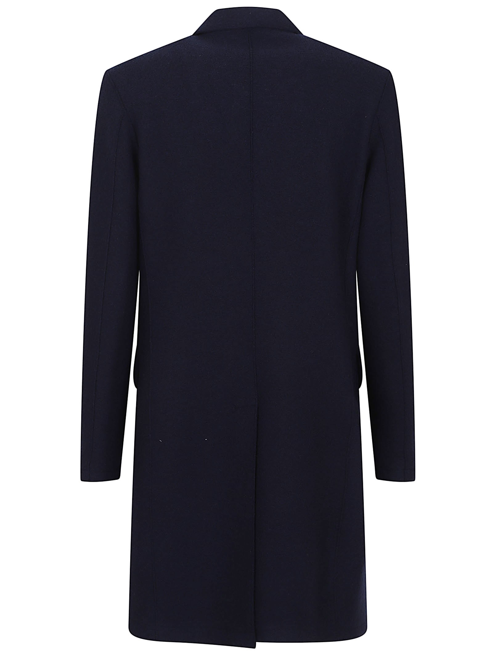 Eleventy Tailored Coat With Flap Pockets And Notch Lapel In Blue