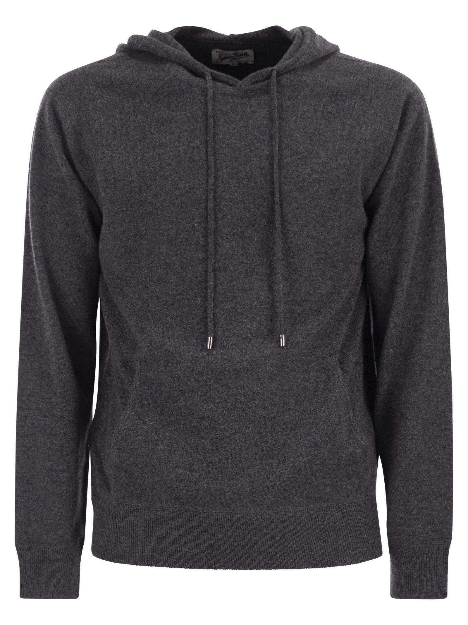 Mc2 Saint Barth Wilbur - Merino Wool Hooded Jumper In Gray