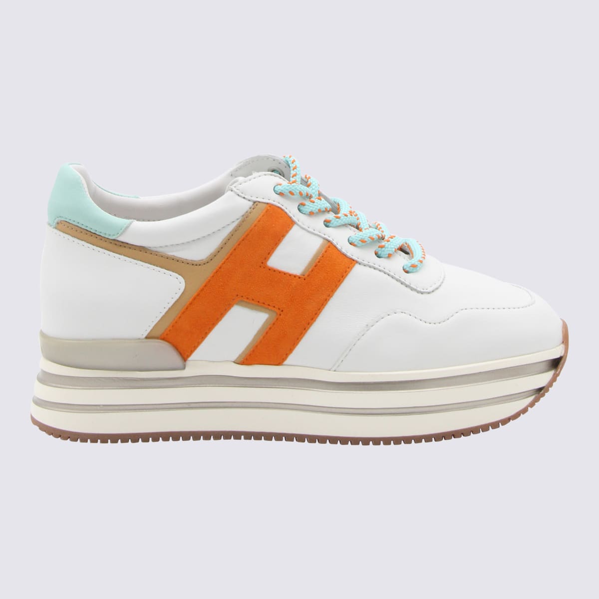 Shop Hogan Multicolour Leather H222 Midi Sneakers