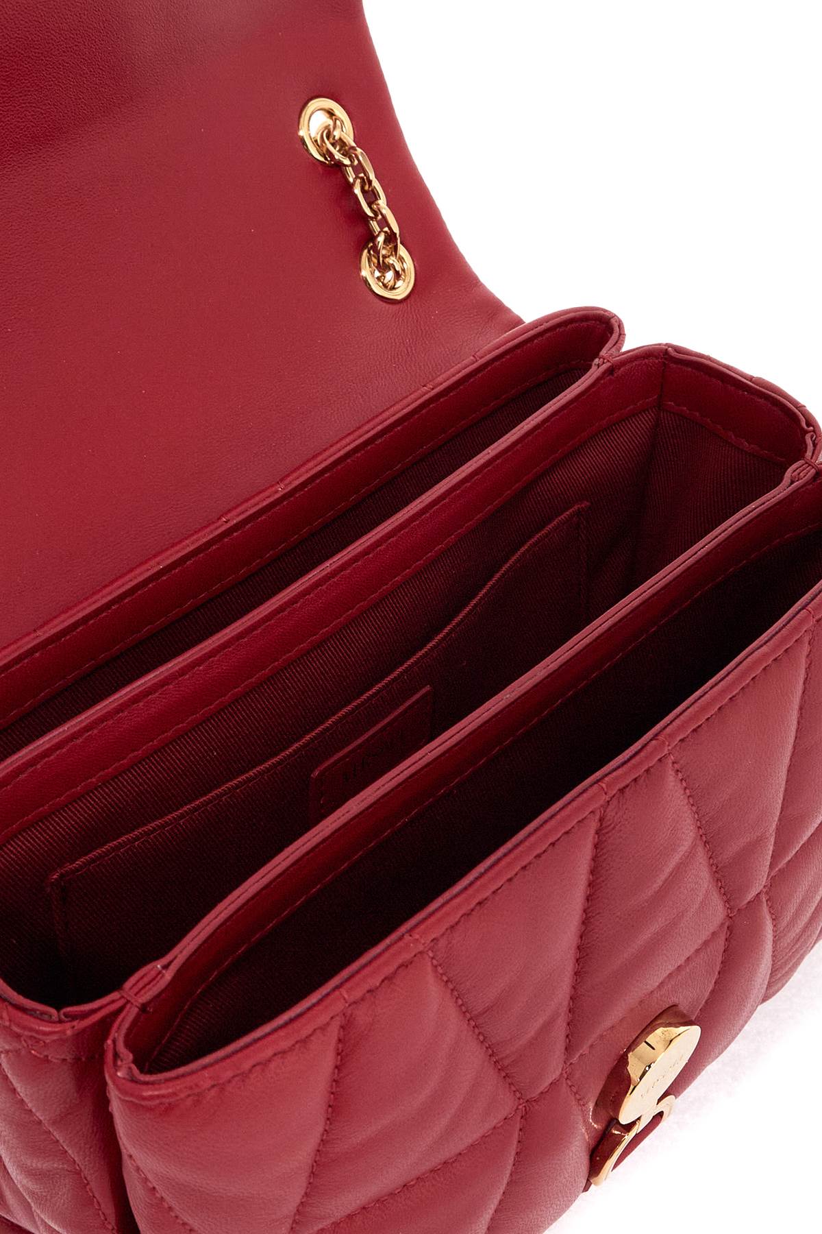 Versace Quilted Shoulder Bag Kleio In Lipstick Red- Gold (red)