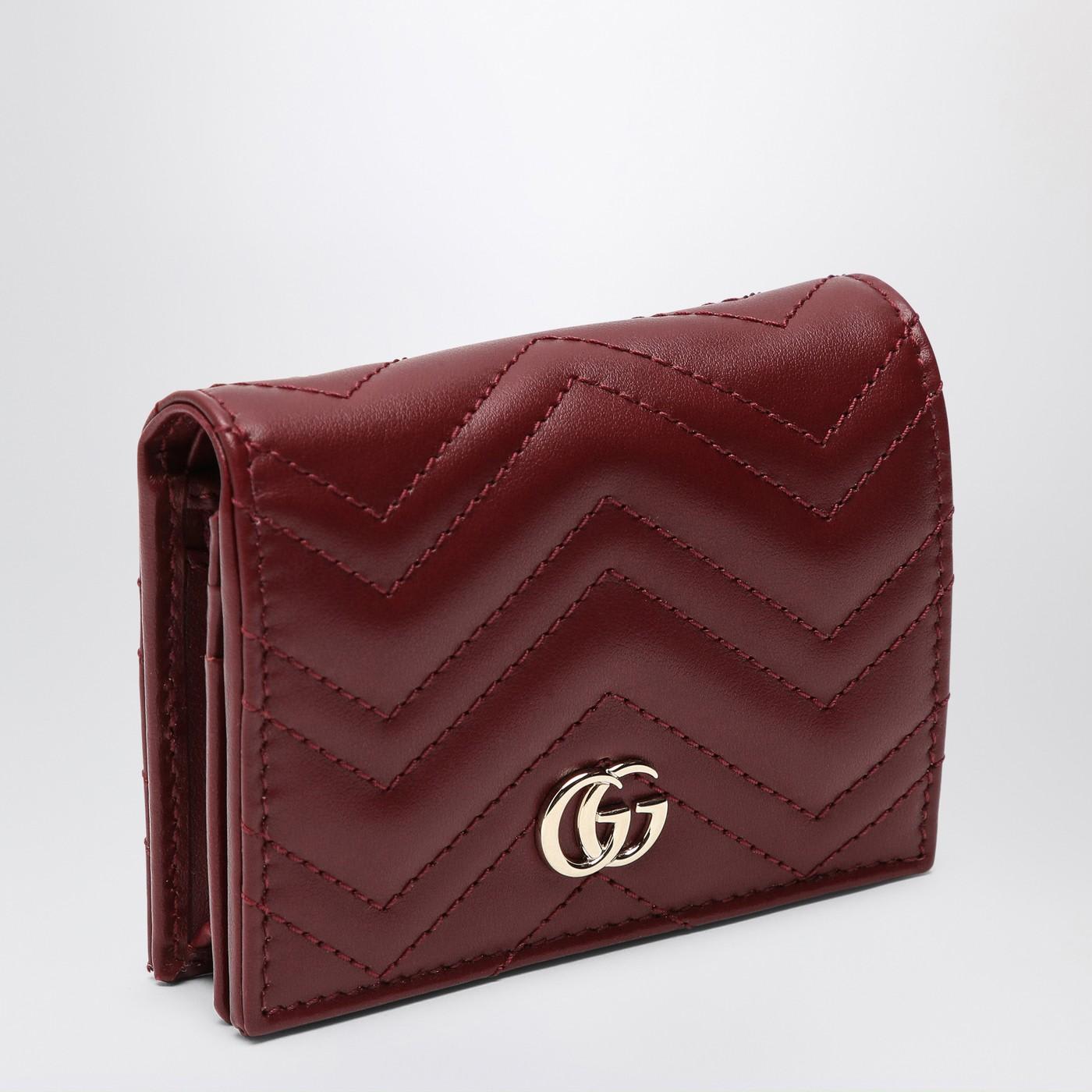 Gg Marmont Rosso Ancora Card Holder