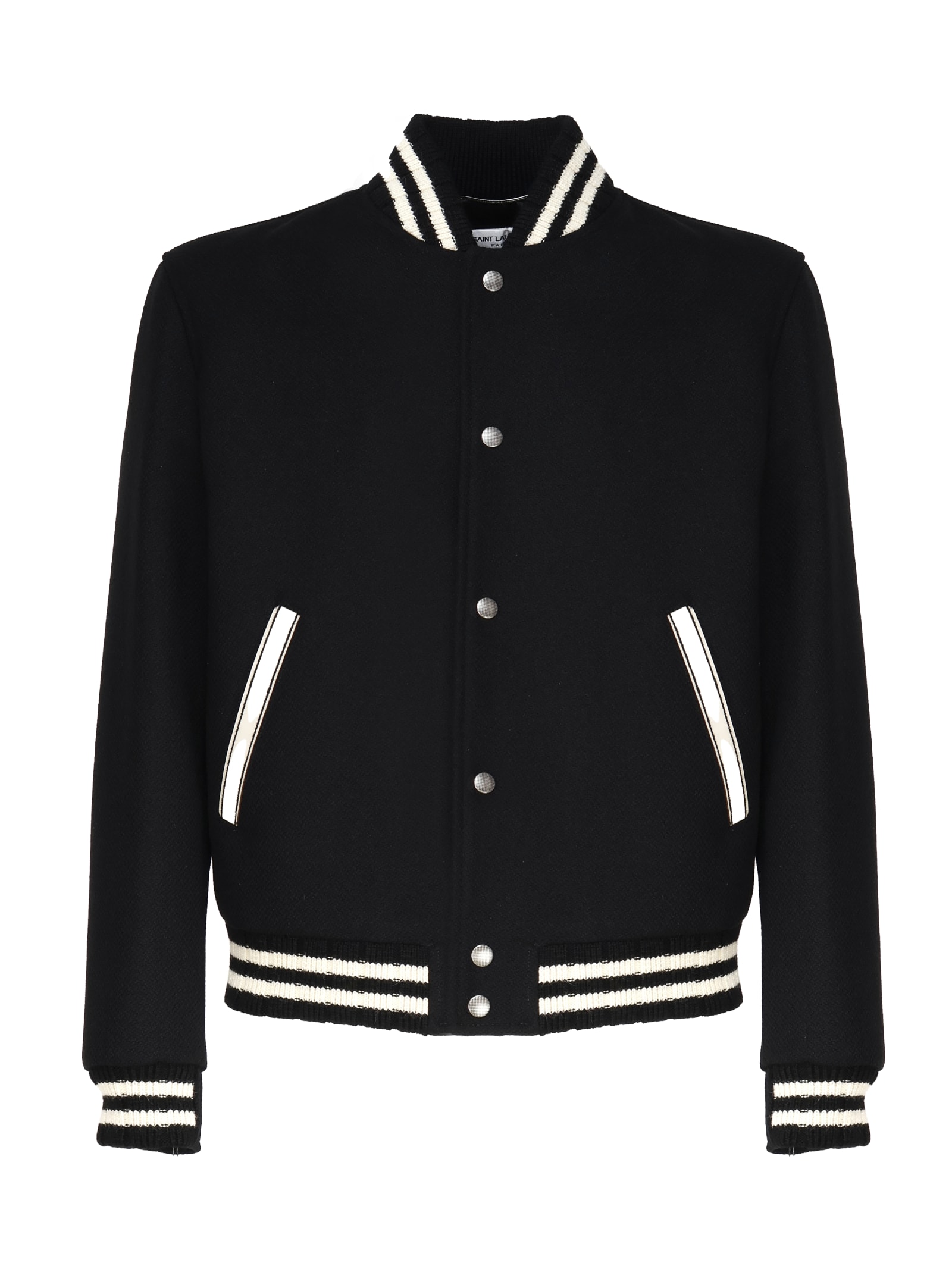 Saint Laurent Men's Recycled Wool Teddy Jacket In Black For Ss24