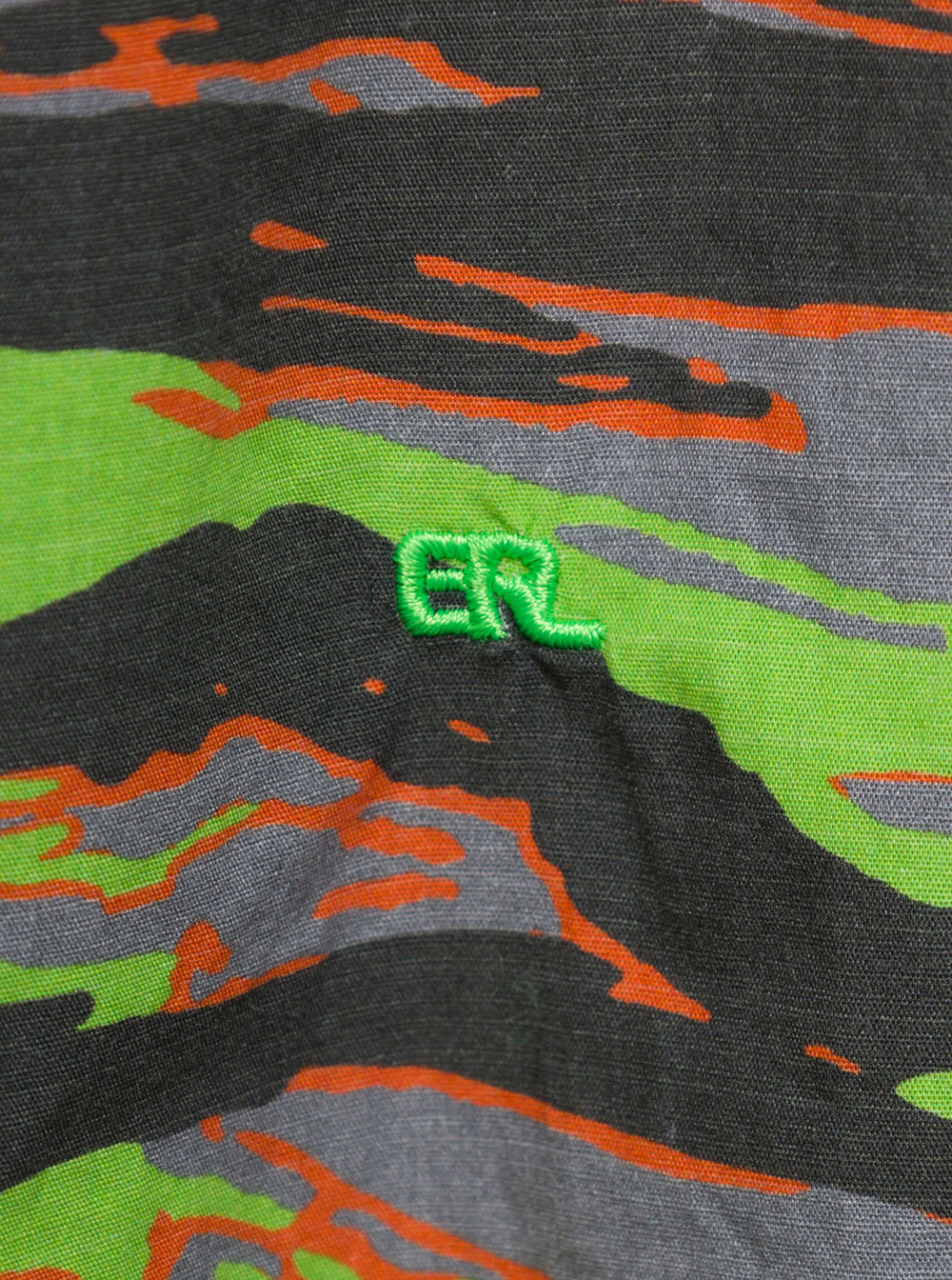 Shop Erl Green Long Sleeve Shirt With Graphic Print In Cotton In Multicolor