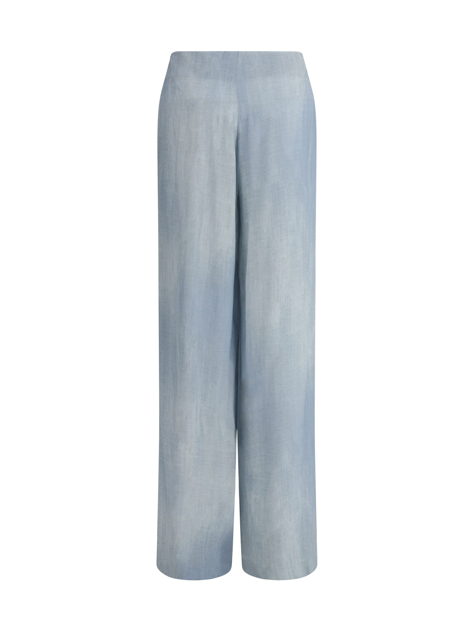Ermanno Scervino Denim-print Trousers In St. Denim Old Chiara