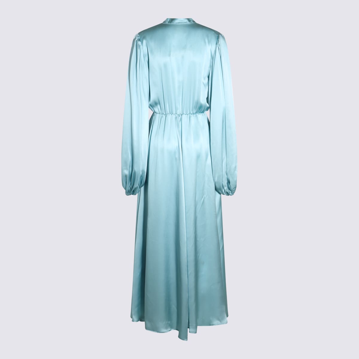 Light Blue Satin Matera Long Dress