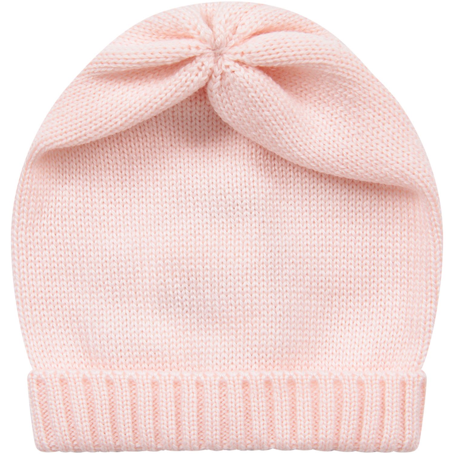 Little Bear Pink Babygirl Hat With Turn-up