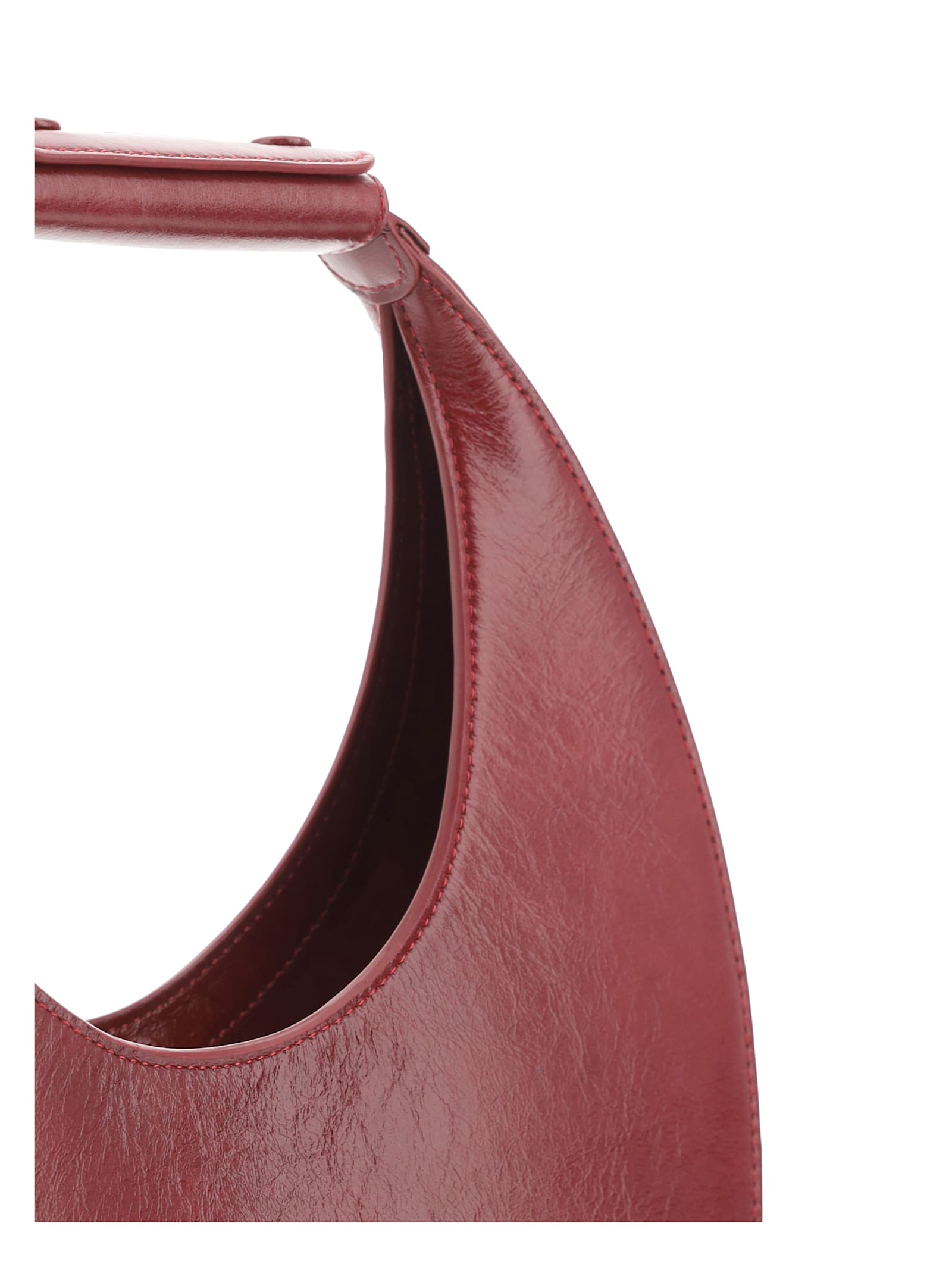 Shop Staud Moon Tote Handbag In Pinot