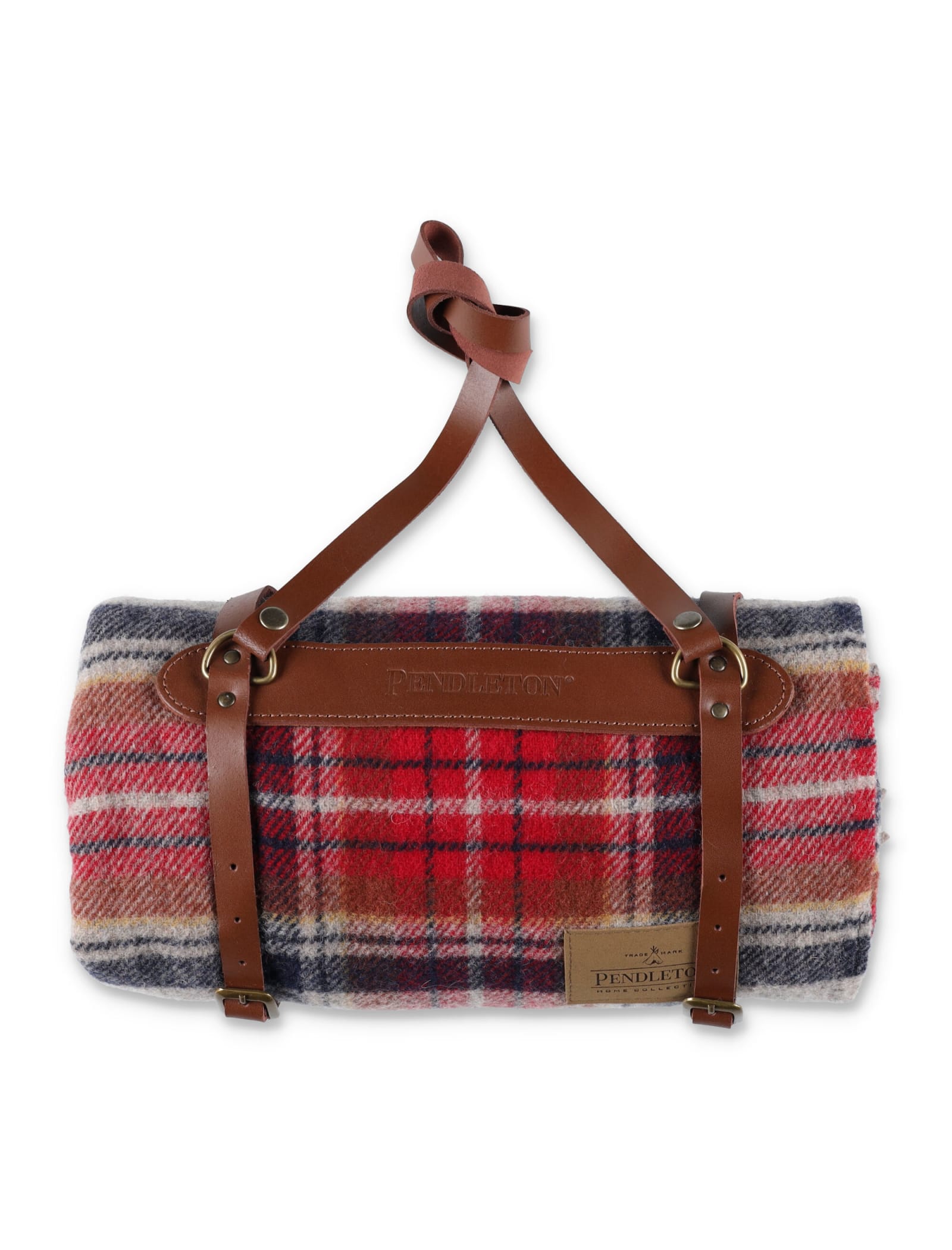 Pendleton Motor Robe W/leather Carrier In White Red Check ModeSens