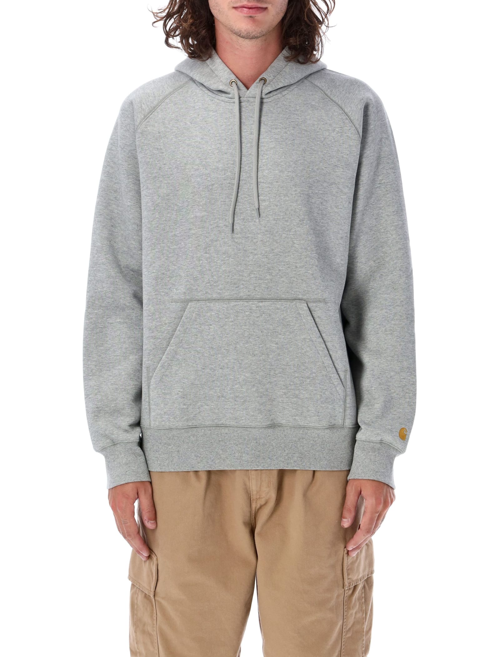 Carhartt Work In Progress Chase Cotton Blend Zip-up Hoodie In Grey Heather
