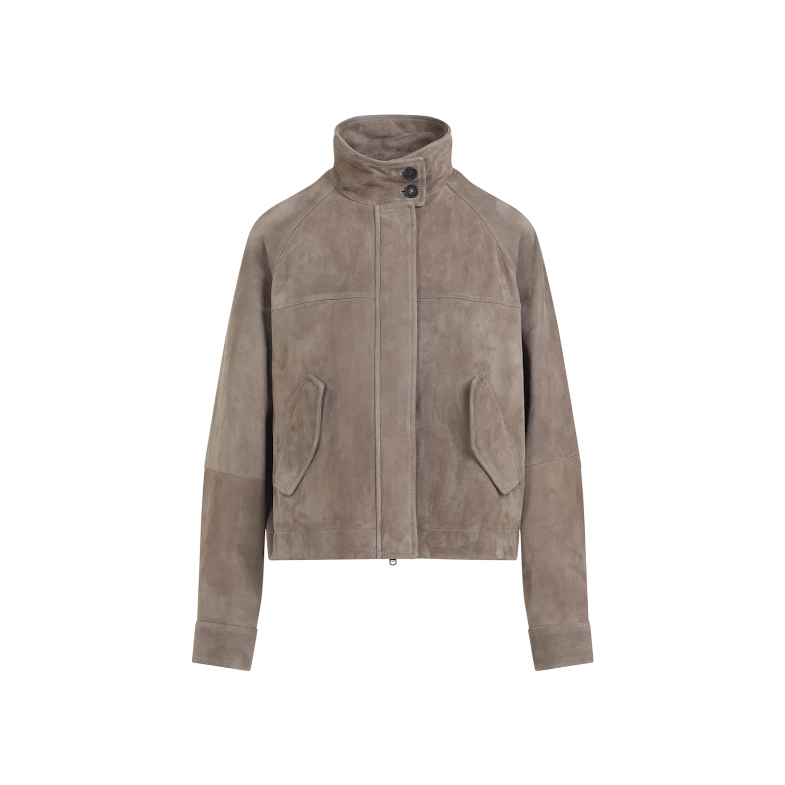 Brunello Cucinelli Women's Suede Jacket In Neutral