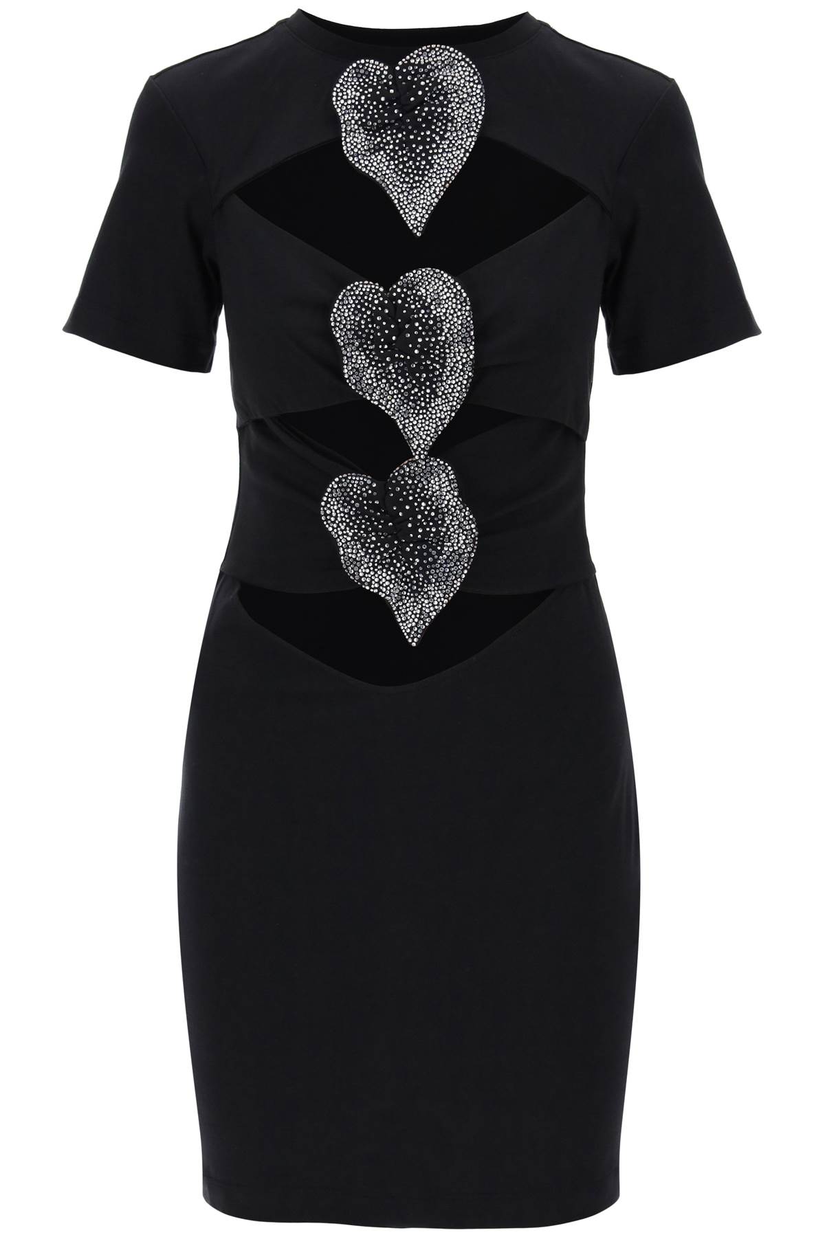 Shop Giuseppe Di Morabito Mini Cut-out Dress With Applied Anthur In Black (black)