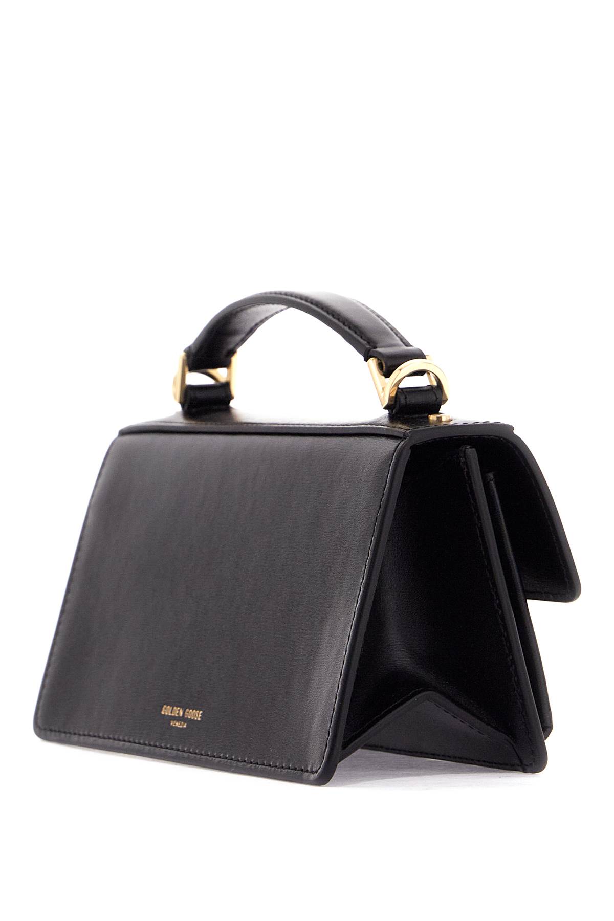 Golden Goose Small Venezia Black Palmellata Leather Bag In Black
