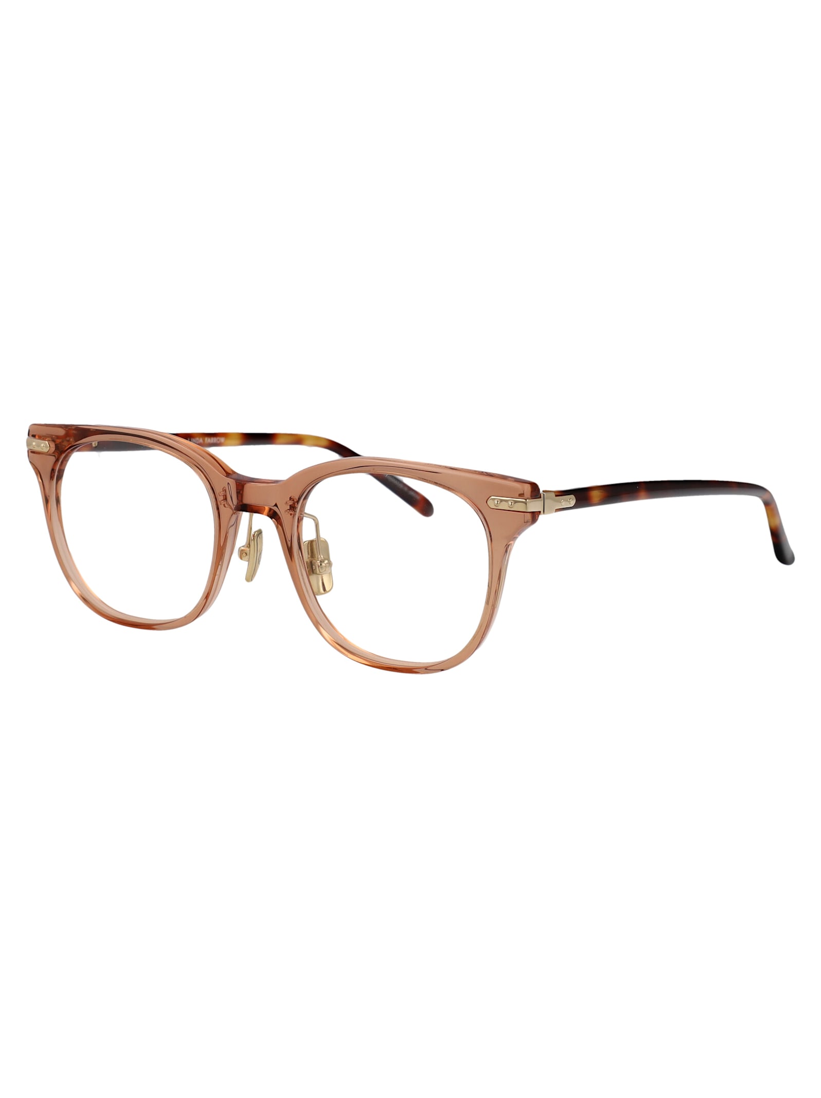 Linda Farrow Arch Glasses In Crystal Pink Havana