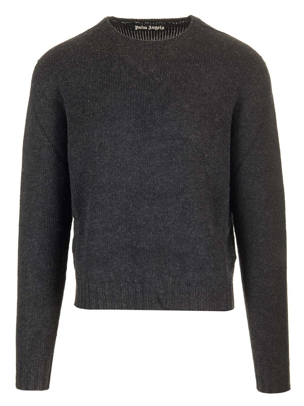 Shop Palm Angels Crewneck Sweater In Grey