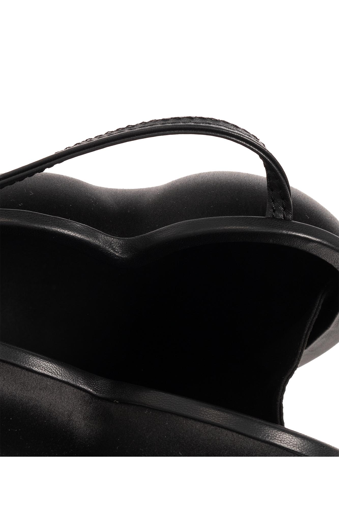 Shop Moschino Heart-shaped Shoulder Bag In Black