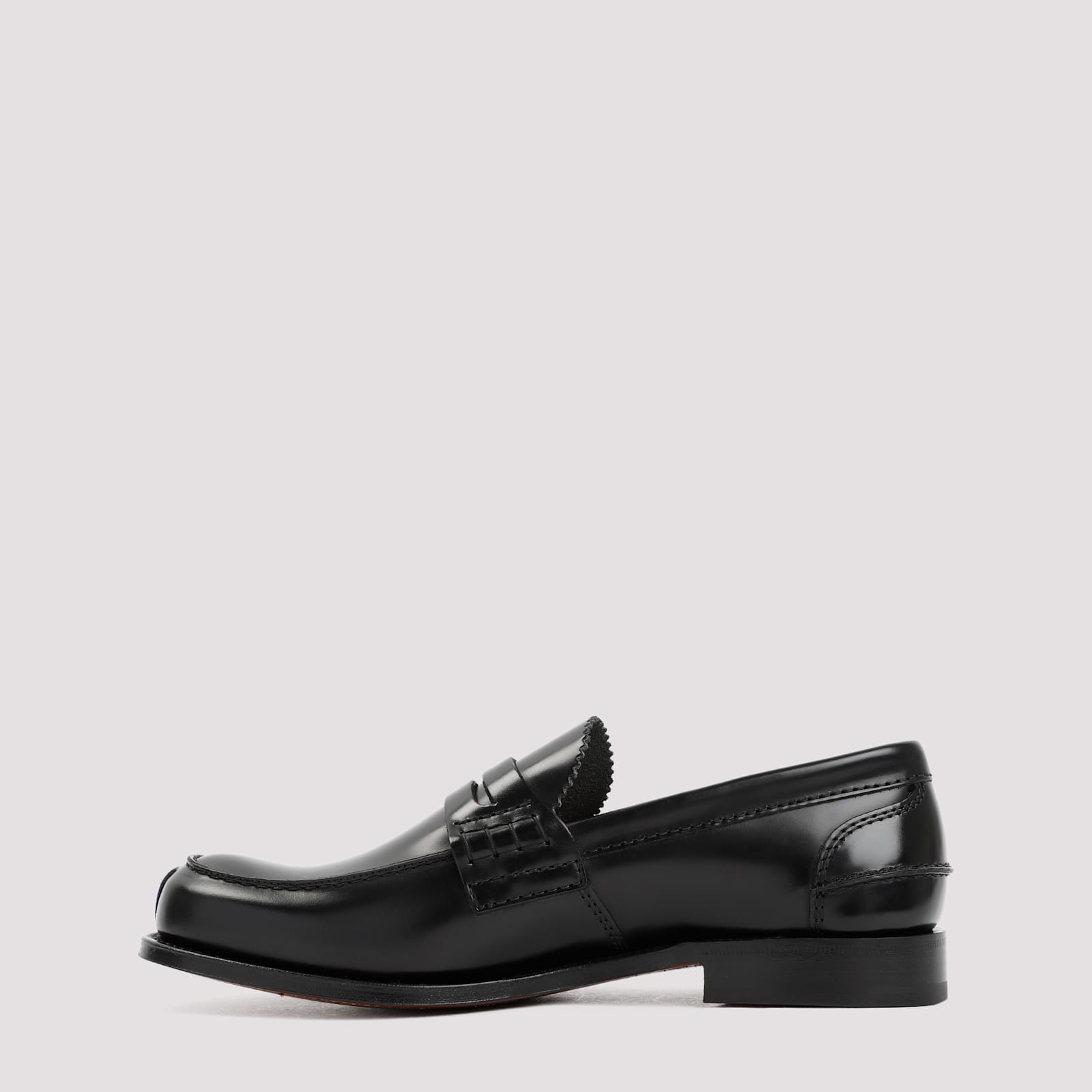 Church's Black Moccasin Flat Shoes With Elegant Detailing For Modern Men In Black