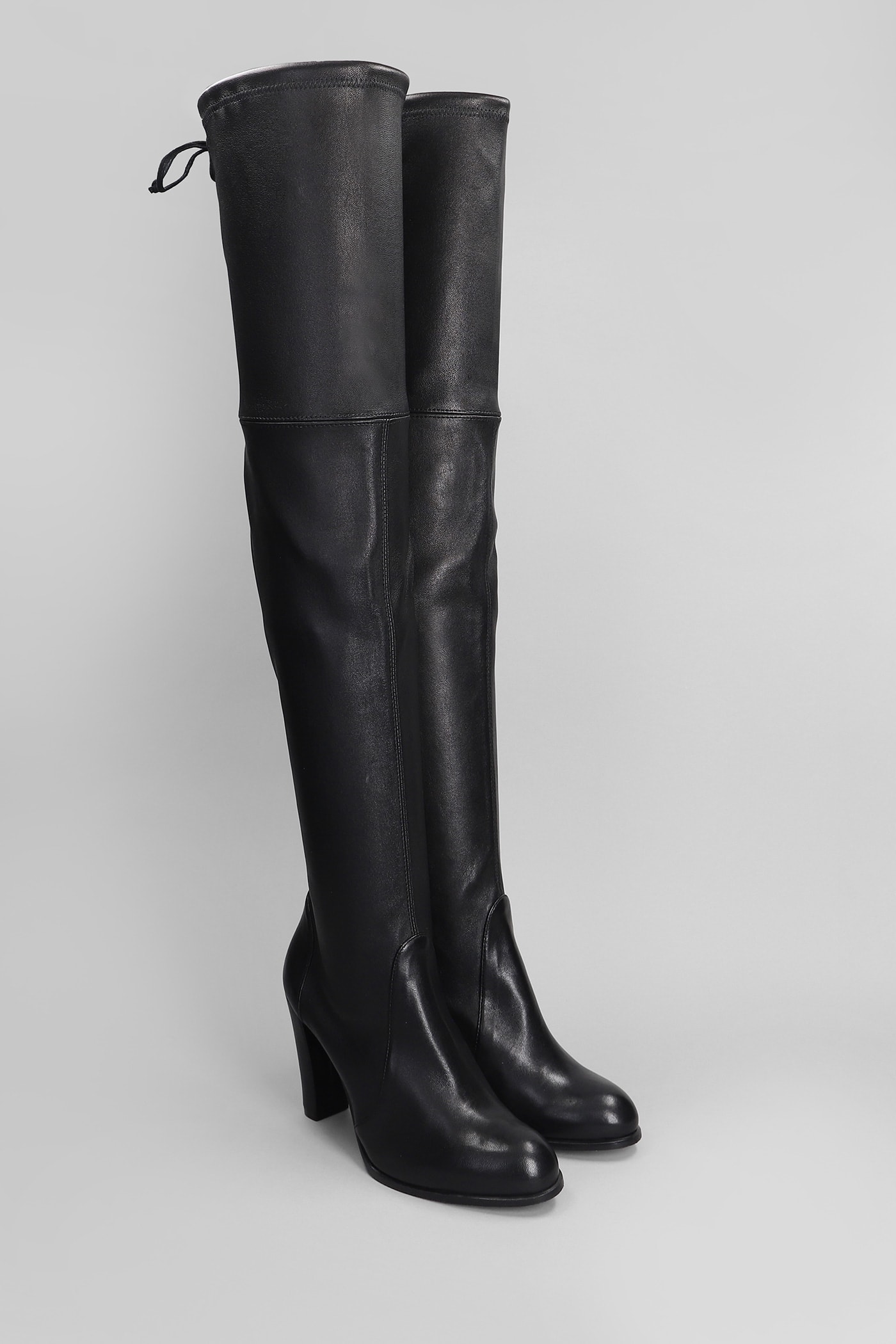 Shop Stuart Weitzman Highland High Heels Boots In Black Leather