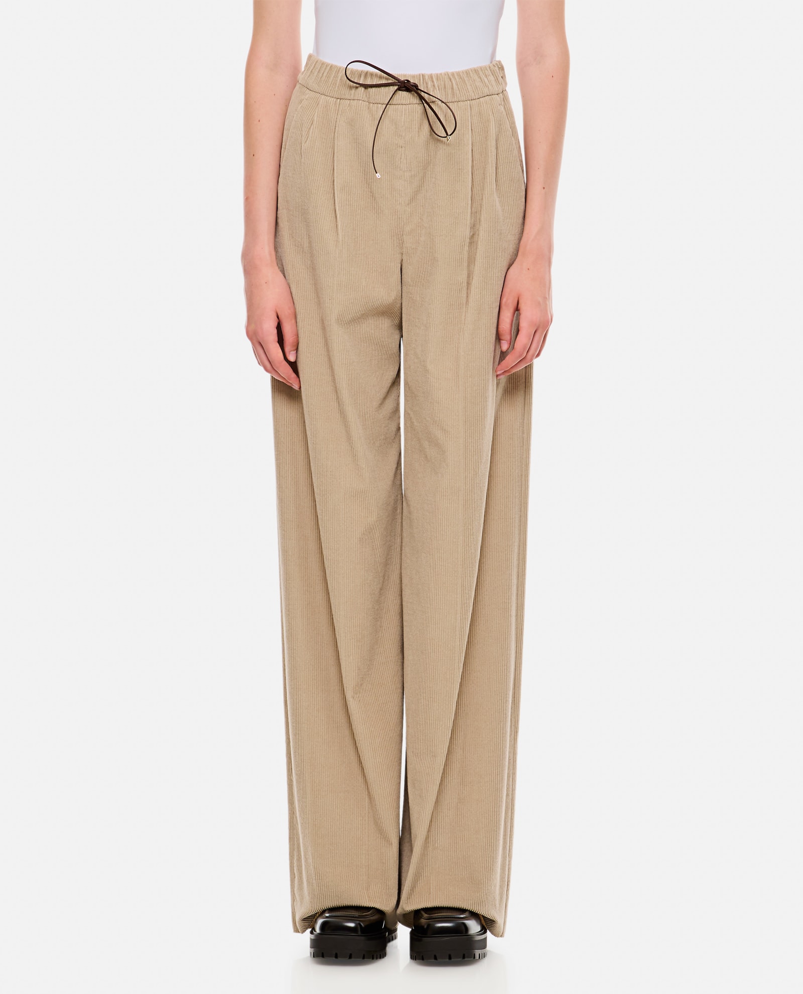 Shop Max Mara Lerici Corduroy Pants In Beige