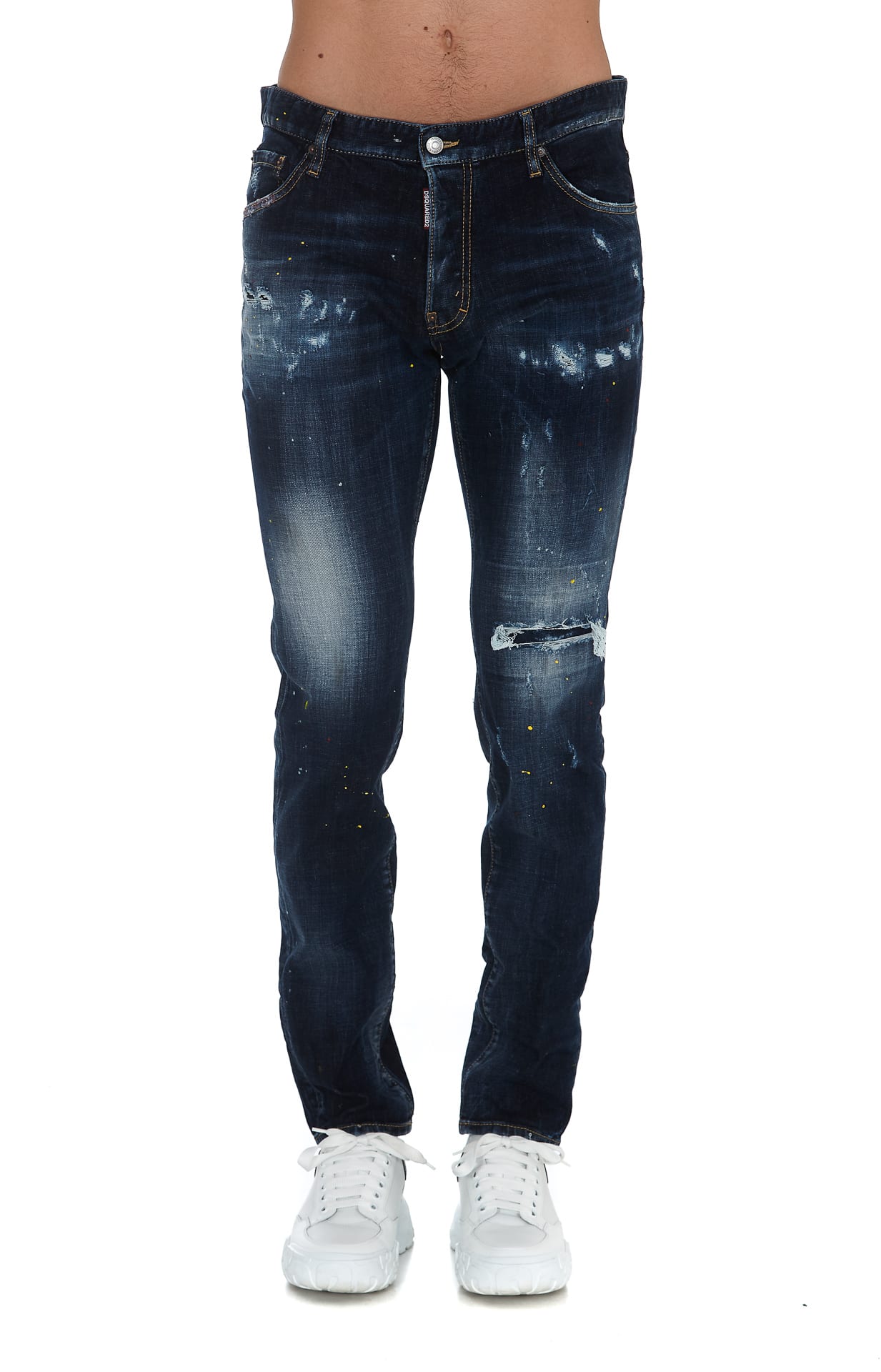 Dsquared2 Distressed Skinny Jeans In Blu